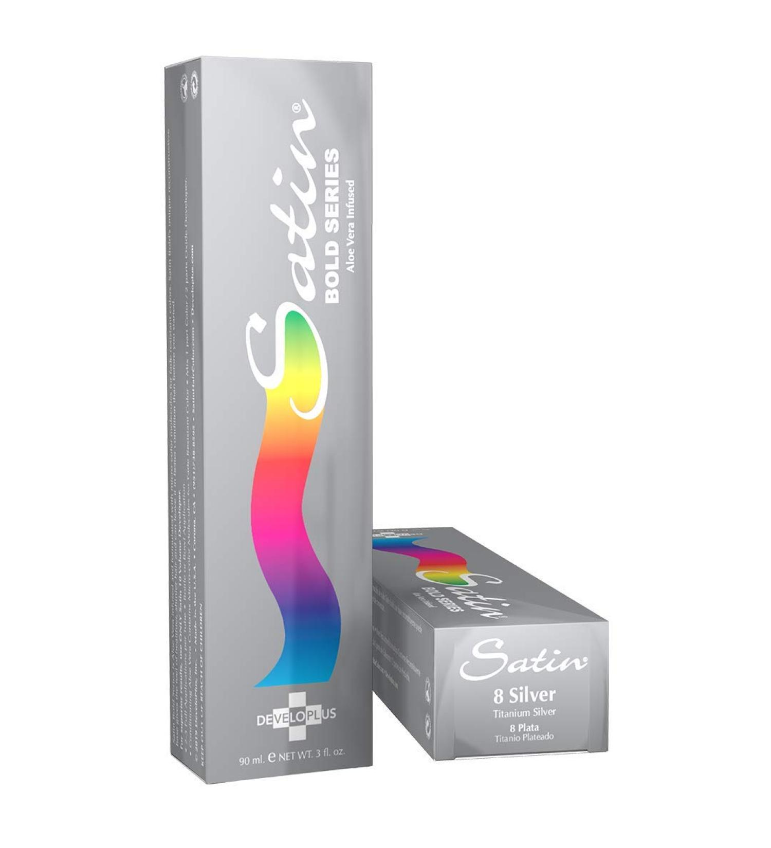 Satin Bold Series Titanium Silver Hair Dye - 3 oz PPD Free Aloe Vera & Lavender Cruelty-Free Superior Shine - Buy Online on GoSupps.com