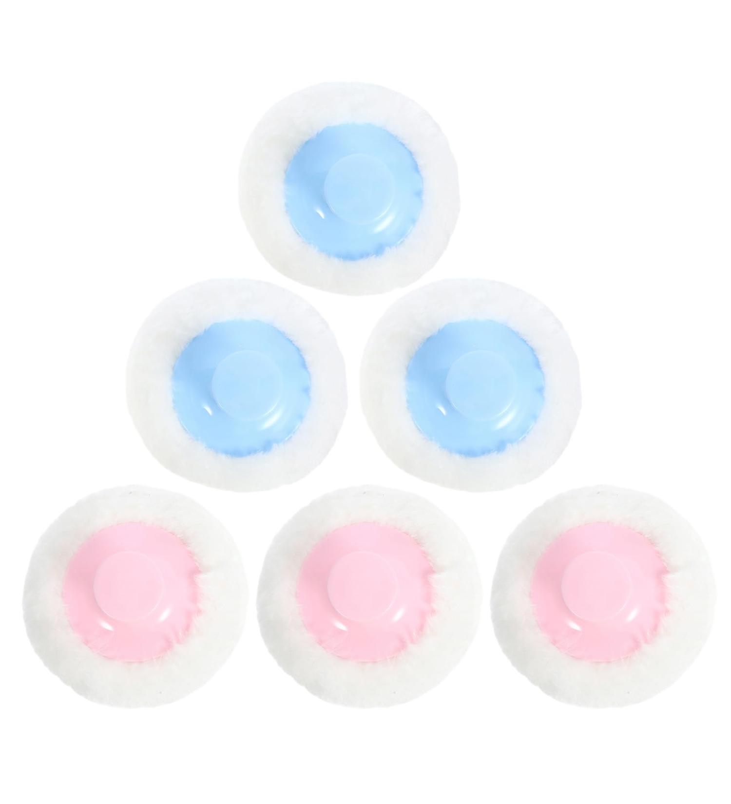 ibasenice Lot de 6 Houppettes Applicatrices de Poudre en Peluche Douce pour B b Taille Moyenne Couleurs Bleu Ciel et Rose Hypoallerg niques pour Visage et Corps Soins B b Sensibles - Buy Online on GoSupps.com