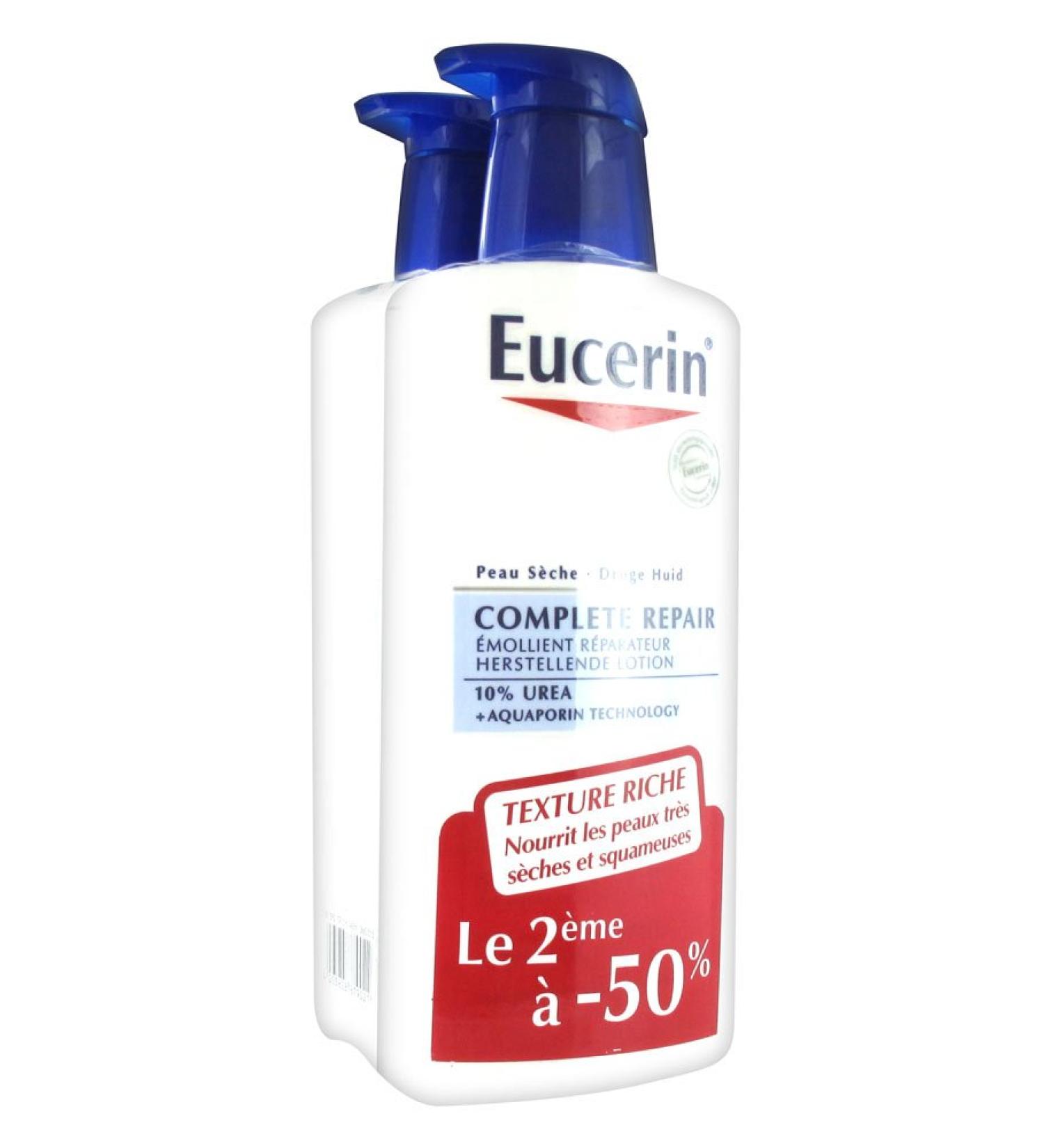 Eucerin Complete Repair Emollient Lotion 10% Urea 400ml + 1 Free by Eucerin 66.67ml (12-pack)