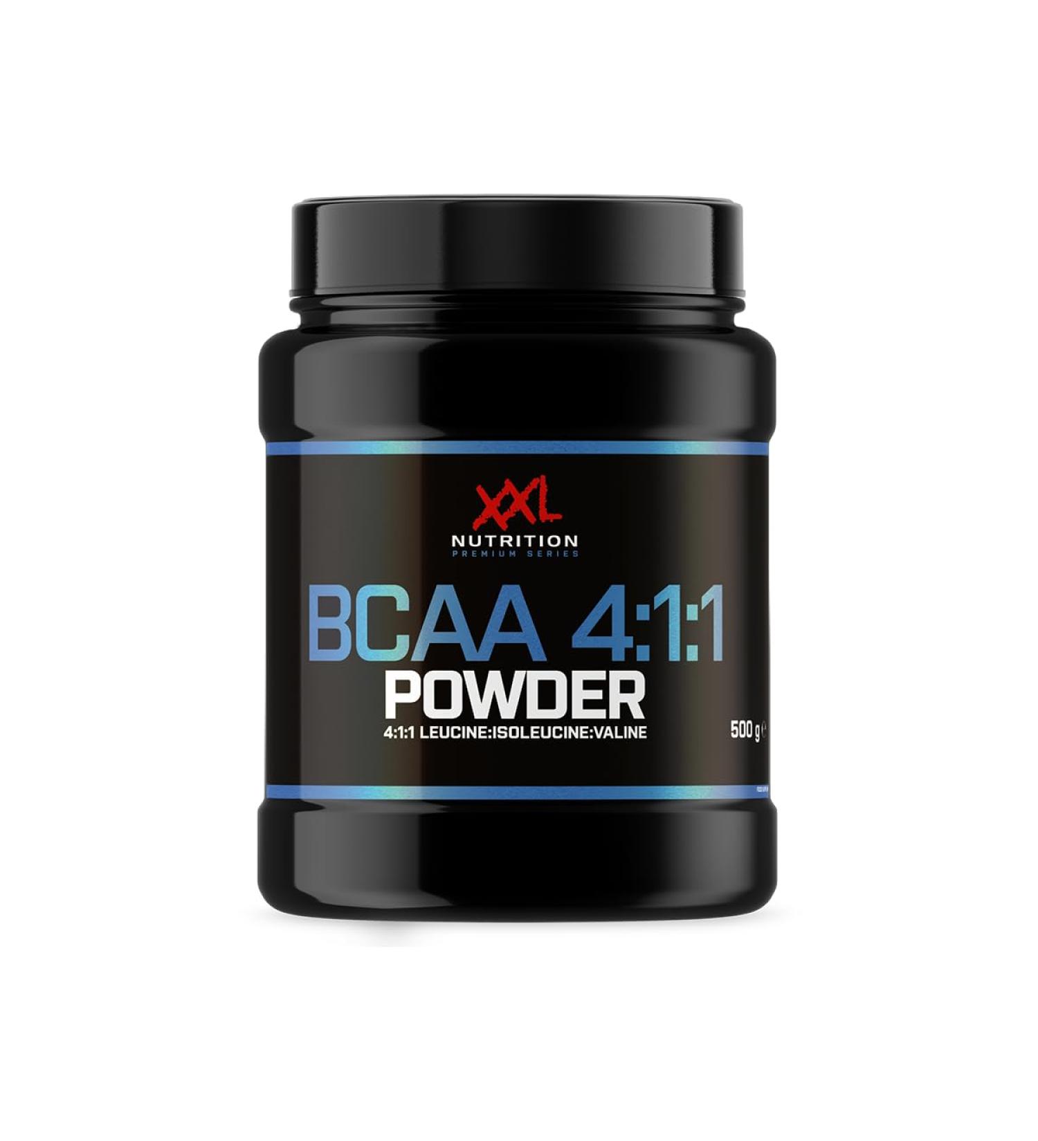 XXL Nutrition XXL Nutry BCAA 411 Powder Leucin 4 Isleuin 1 Valine 1 Essential Amino acids BCAA Power Subbles Frambos 500 Gram 50 dosages - Buy Online on GoSupps.com