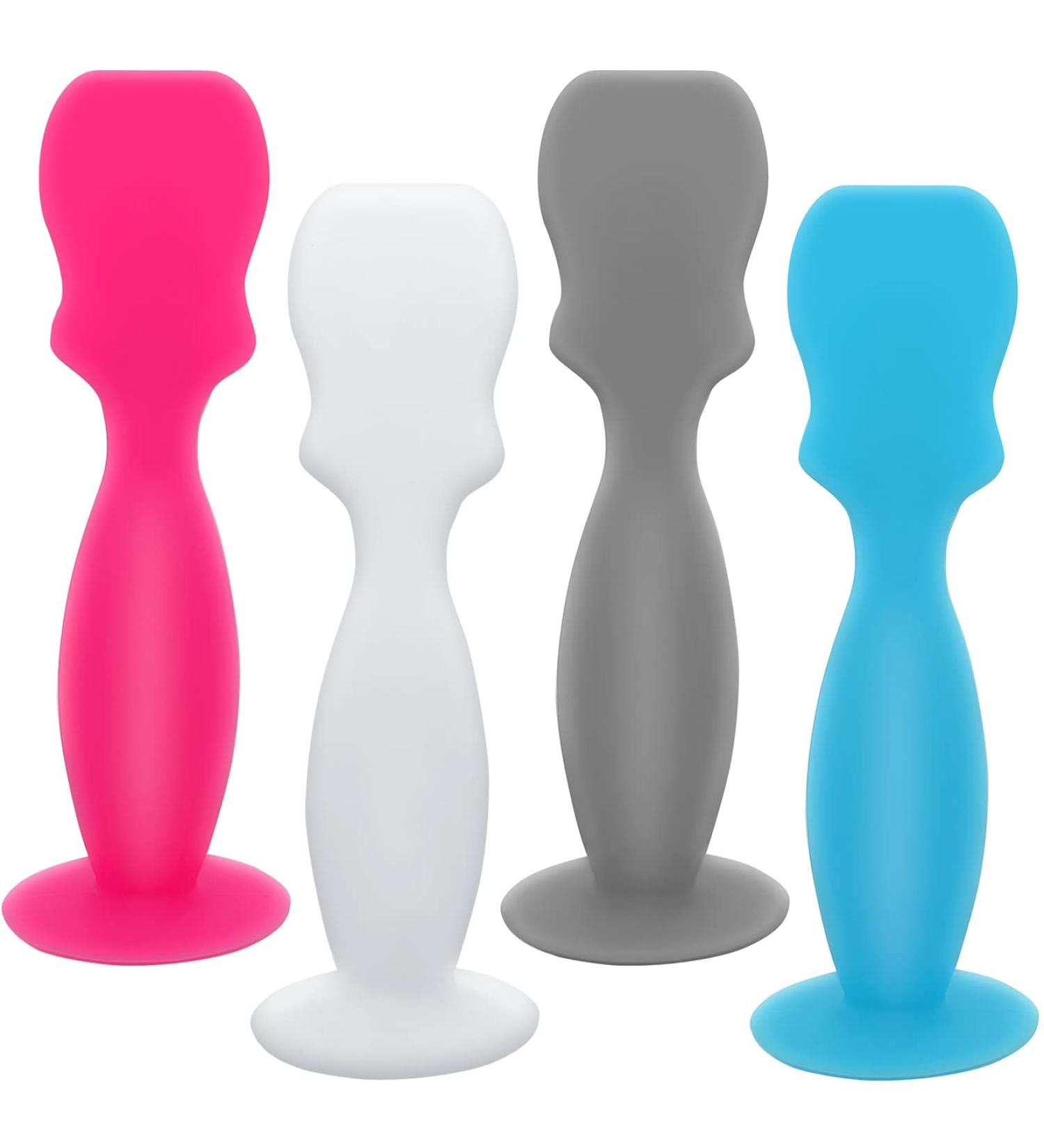 KHTD Baby Diaper Cream Spatula Applicator 4 Pack - Soft Silicone Mini Brush for Newborn, Blue Gray Pink White - Buy Online on GoSupps.com