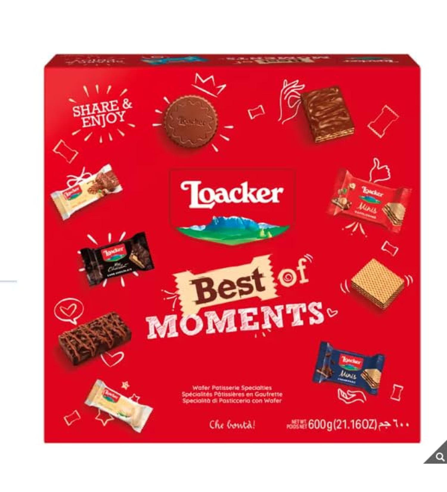 Loacker Best Of Moments Assortment | 12 Flavours | Individually Wrapped | No Added Colours or Flavours | 600g