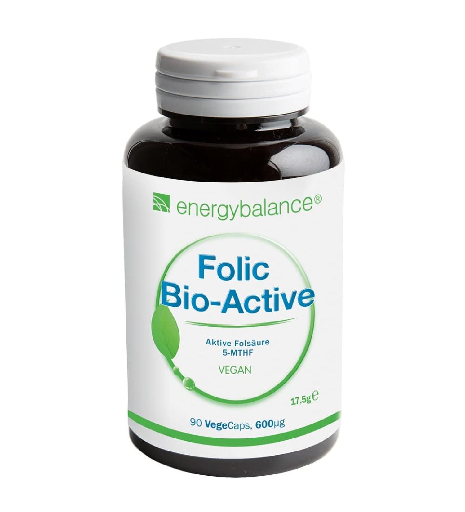 Energybalance Folic Capsules - High Bioavailability Folate for Pregnancy & Fertility | Vegan Vitamin B9 (5-MTHF Quatrefolic) | Swiss Quality | 90 Vegecaps - 600 g - Buy Online on GoSupps.com