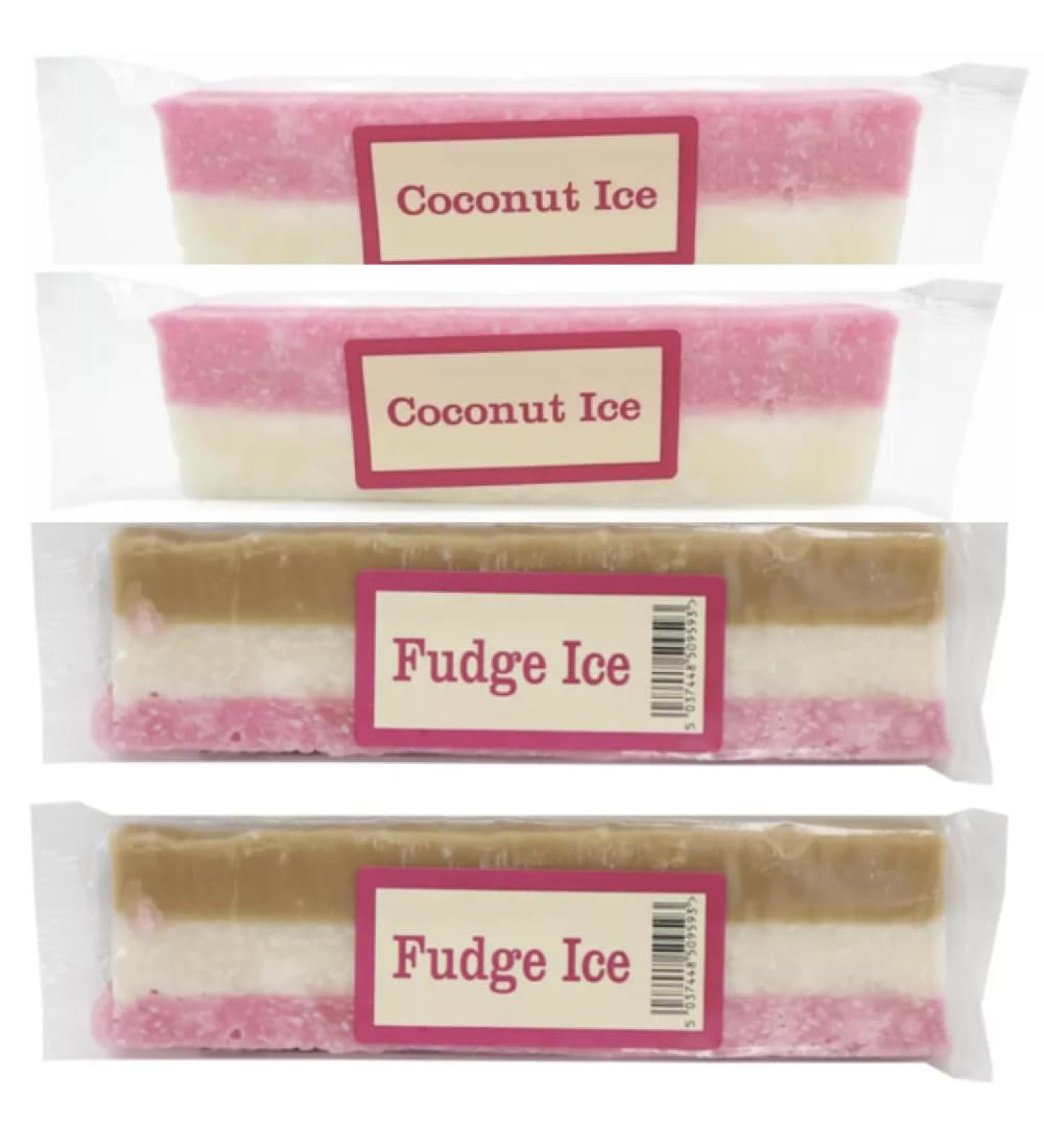 Gift set of 2 Coconut Ice bars and 2 Fudge Ice bars | Four bars of 130g each