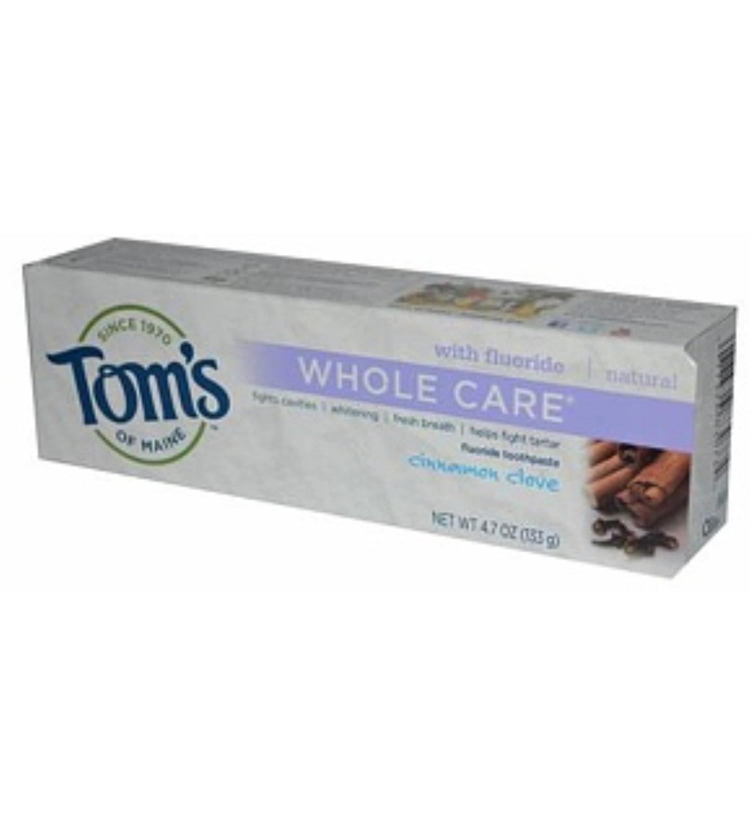 Tom's of Maine Whole Care with Fluoride Natural Toothpaste Cinnamon-Clove 4.7 oz