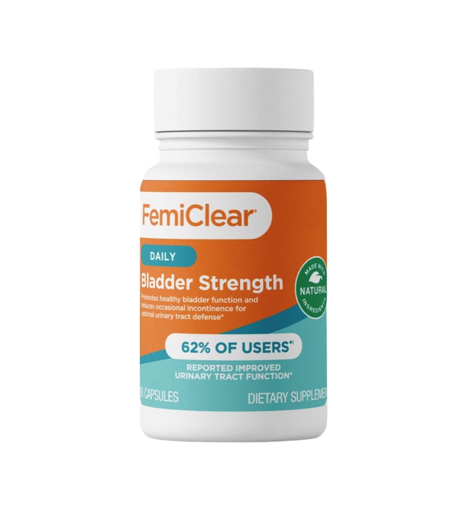 FemiClear Bladder Strength Supplement - Natural Incontinence & Urinary Tract Support | 60 Capsules 30 Day Supply | USA Made - Buy Online on GoSupps.com