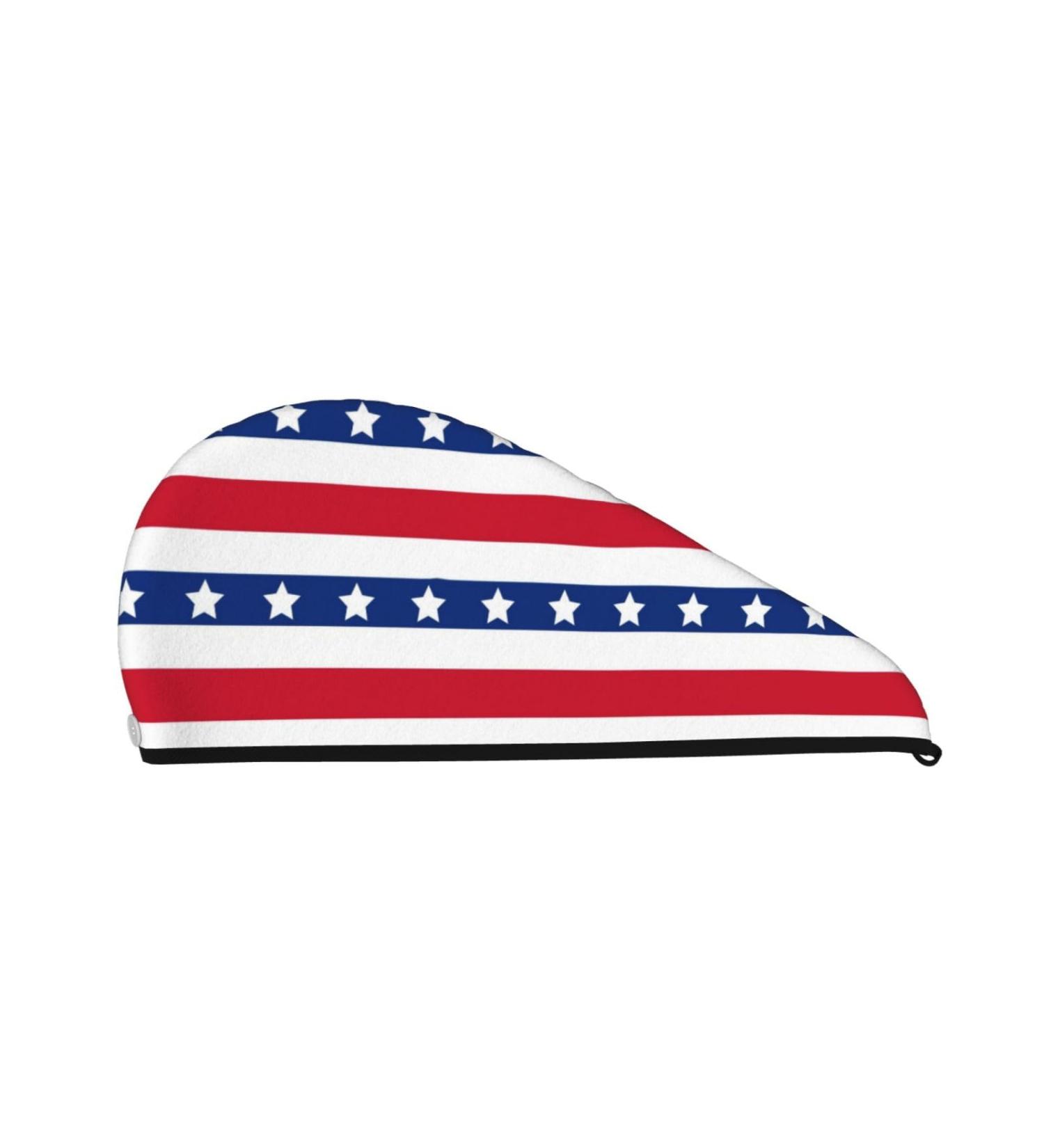 American Patriotic Stars and Stripes Microfiber Hair Towel | Super Absorbent Coral Velvet Wrap for Long Curly & Thick Hair | Quick Dry Towel for Women - Buy Online on GoSupps.com