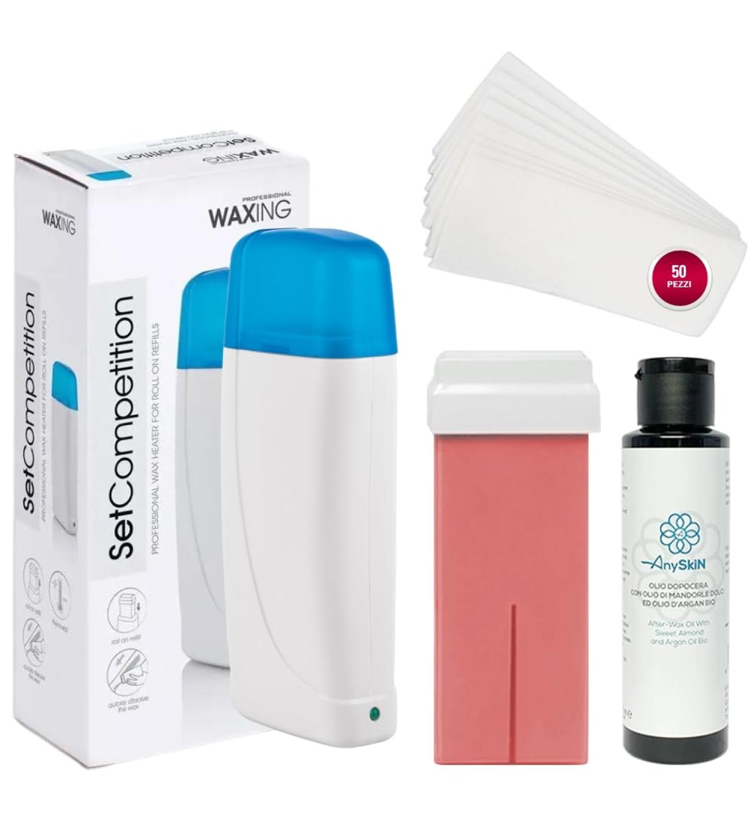 Anyskin Hair Removal Wax Roll On Kit with Professional Hair Removal Wax Heater - Contains 1 Roll On Wax Made in Italy + Anyskin - Buy Online on GoSupps.com