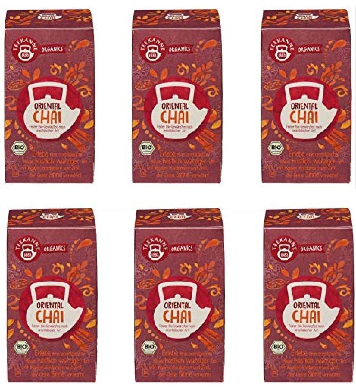 Teekanne Organic Oriental Chai - Pack of 6 (20 Pieces) | Premium Herbal Tea for International Shipping - Buy Online on GoSupps.com