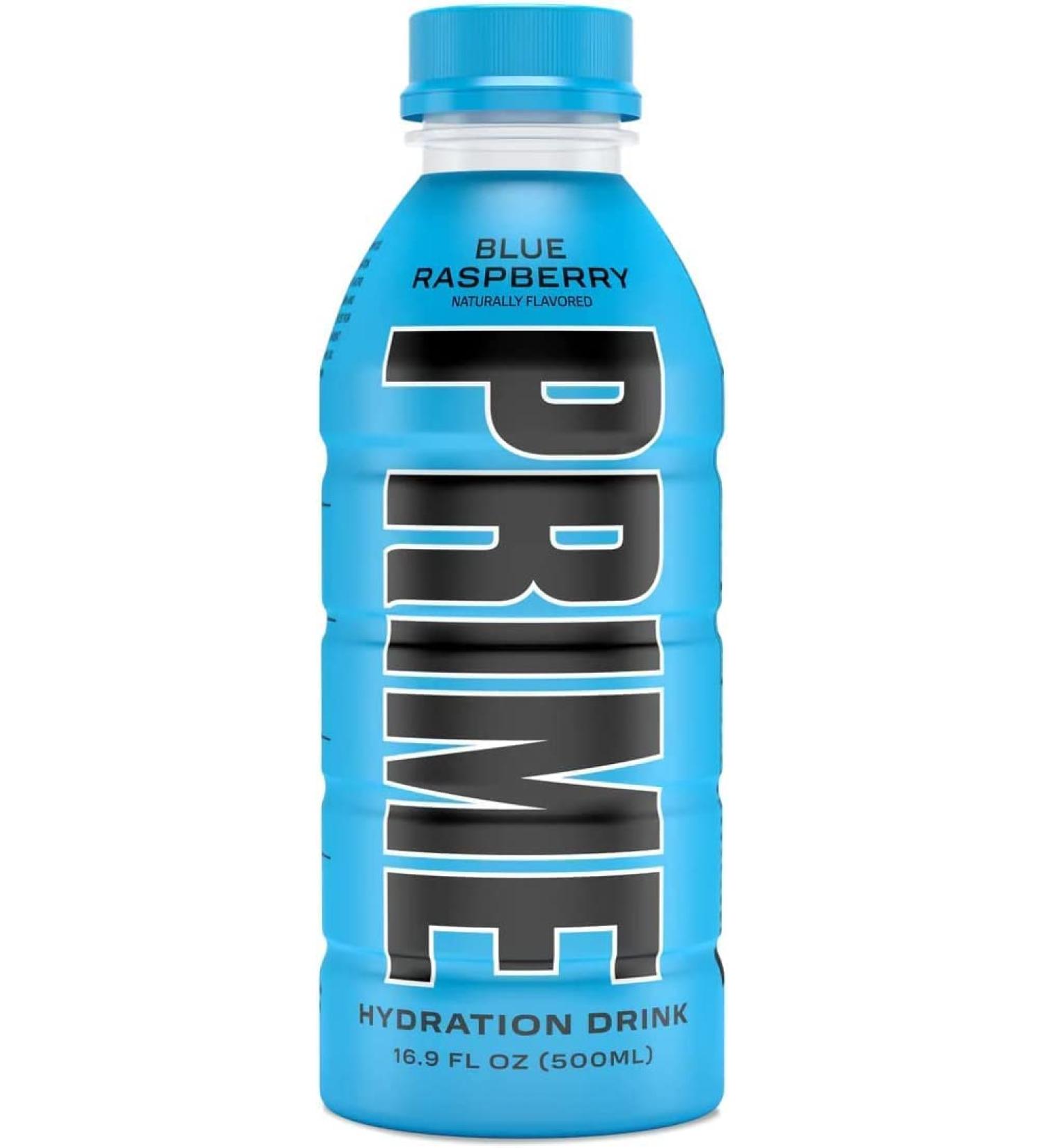 1x Prime Hydration Energy Drinks by Logan Paul & KSI - 500ml (16.9 Fluid oz) - Naturally Flavoured with Zero Sugar Boost Energy and Caffeine Free (Blue Raspberry) - Buy Online on GoSupps.com