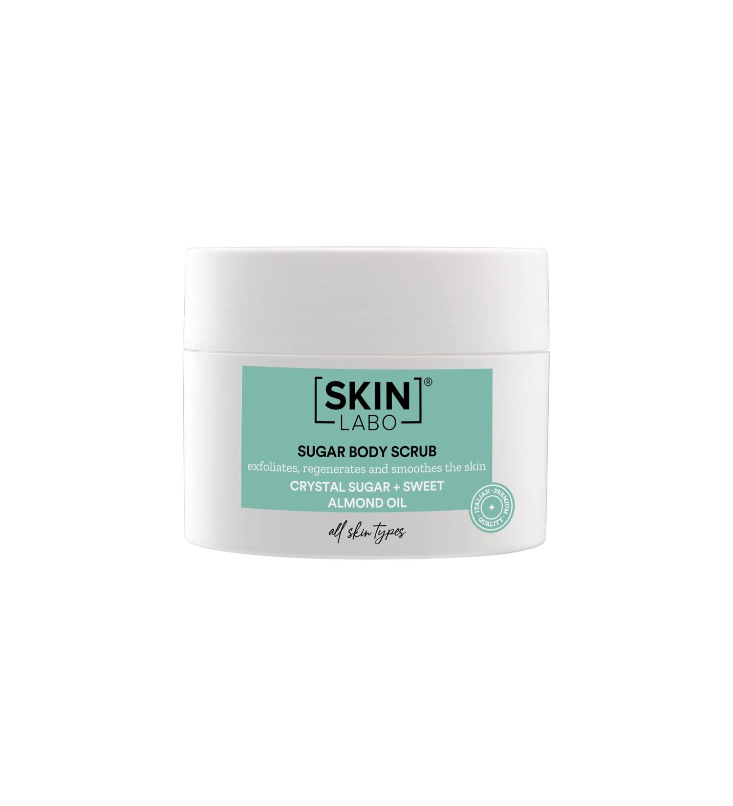 Skinlabo Sugar Body Peeling 200ml - Revitalize & Smooth Skin with Sugar Crystals & Almond Oil - International Shipping - Buy Online on GoSupps.com