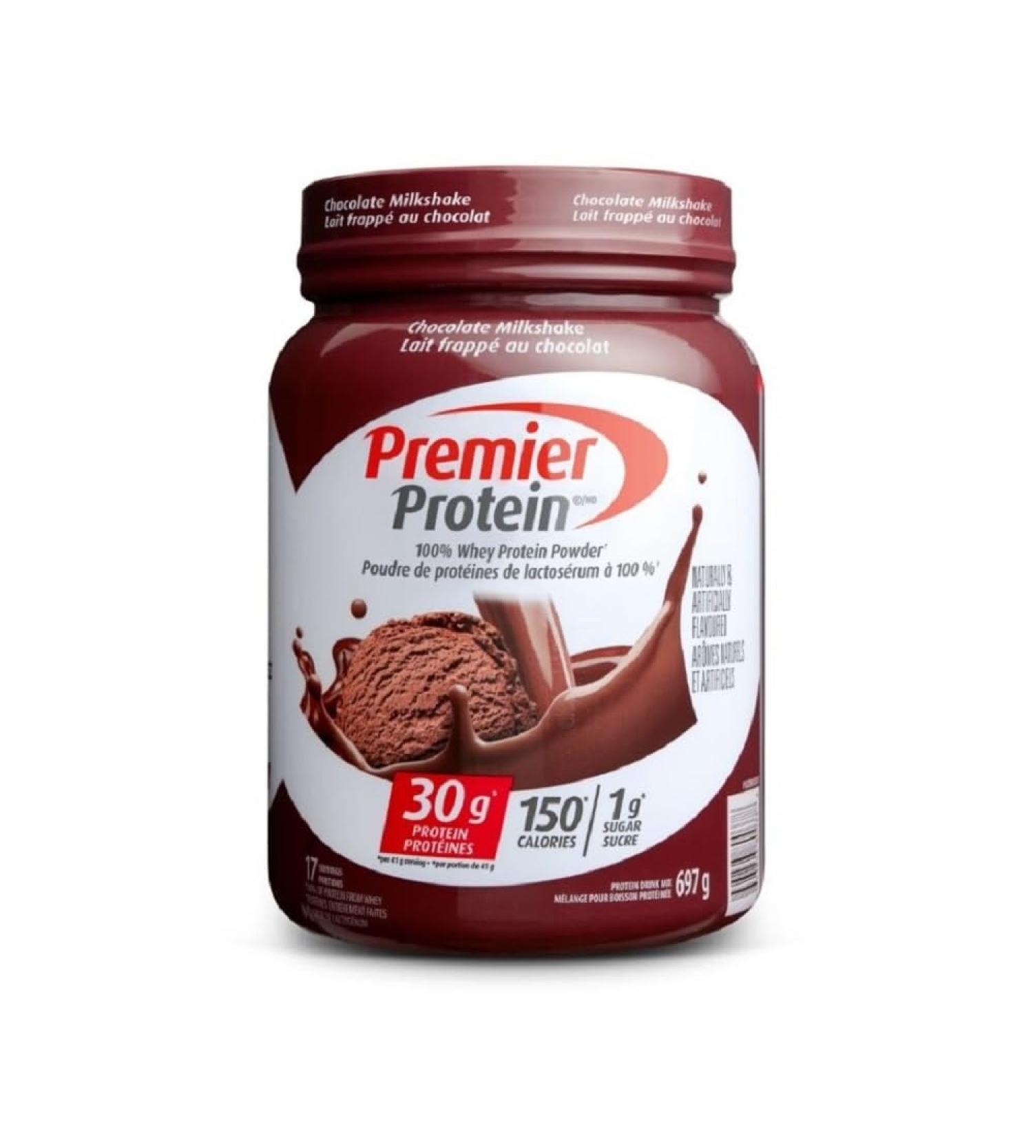 Premier Protein Powder Chocolate Milkshake High Protein Powder 30g of Protein 1g Sugar 100% Whey Protein Keto Friendly Gluten Free 17 Servings 697 Grams - Buy Online on GoSupps.com