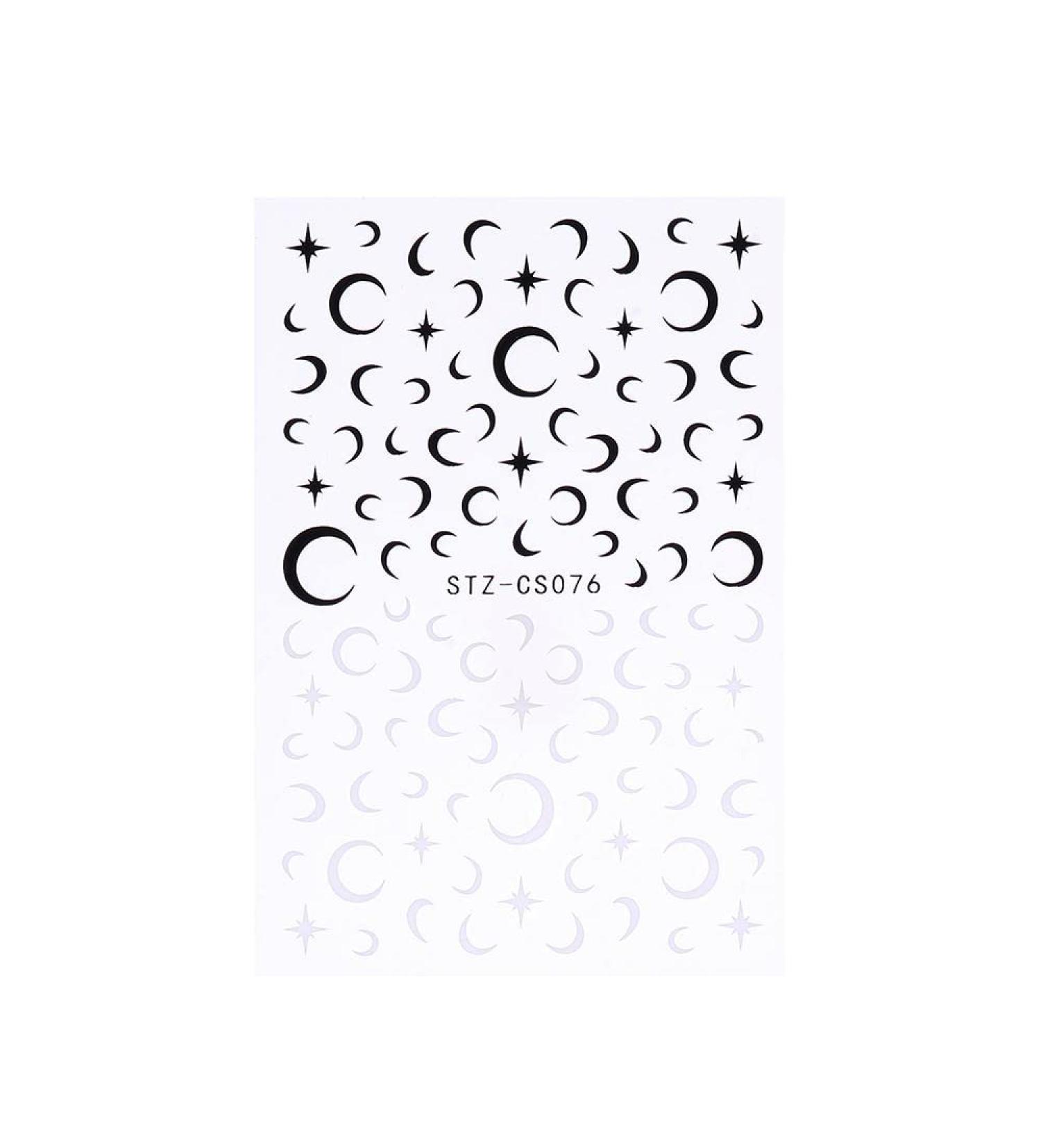 Beauty Nail Art Decoration Manicure Fashion Trend Fire Flame Star Moon 3D Nail stickers Self-Adhesive Decals(STZ-CS076) - Buy Online on GoSupps.com