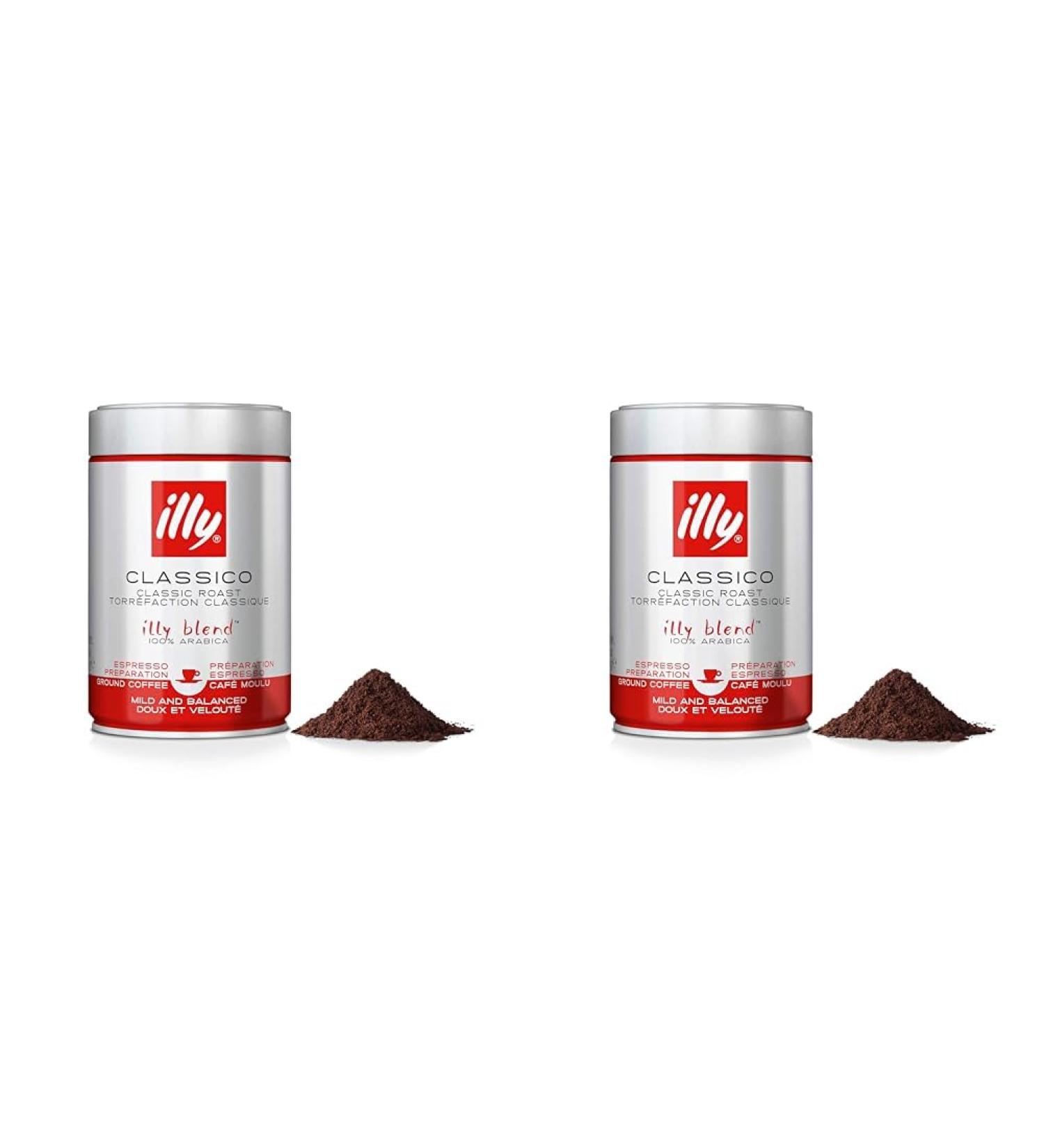 illy Coffee Classico Ground Coffee Medium Roast Made From 100% Arabica Coffee Beans 250g (Pack of 2) - Buy Online on GoSupps.com