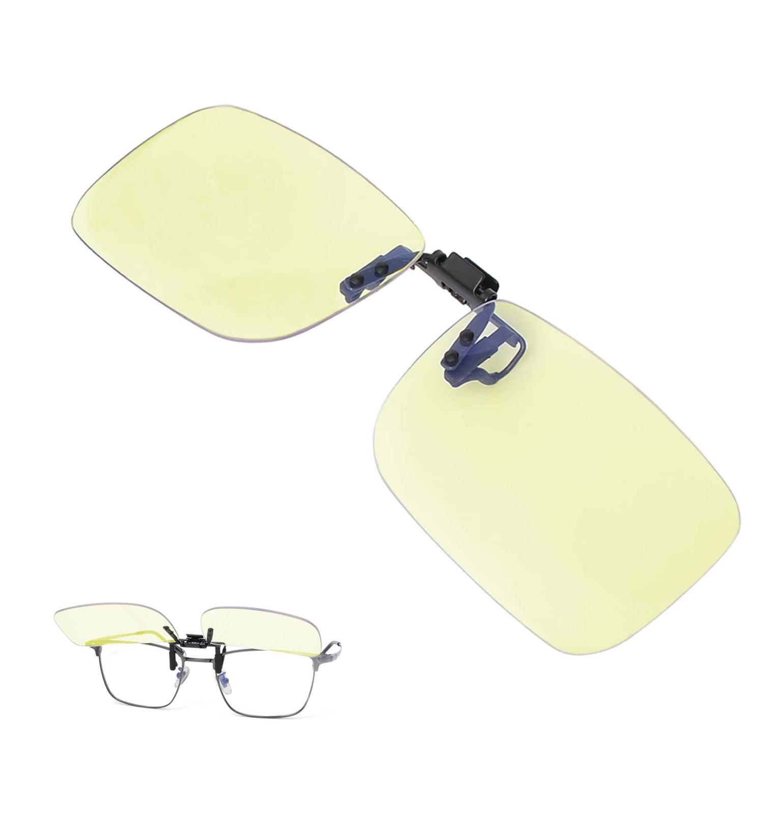 PSI Clip-On Blue Light Blocking Glasses - Lens Over Prescription & Gaming - Amber Relief for Eye Strain & Better Sleep - Buy Online on GoSupps.com