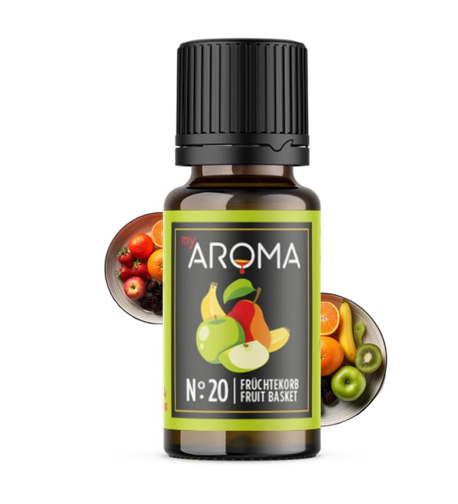 myAROMA No 20 fruit basket 10 ml pure natural aroma flavor drops for water and cocktails food flavoring for cooking and baking calorie and sugarfree - Buy Online on GoSupps.com