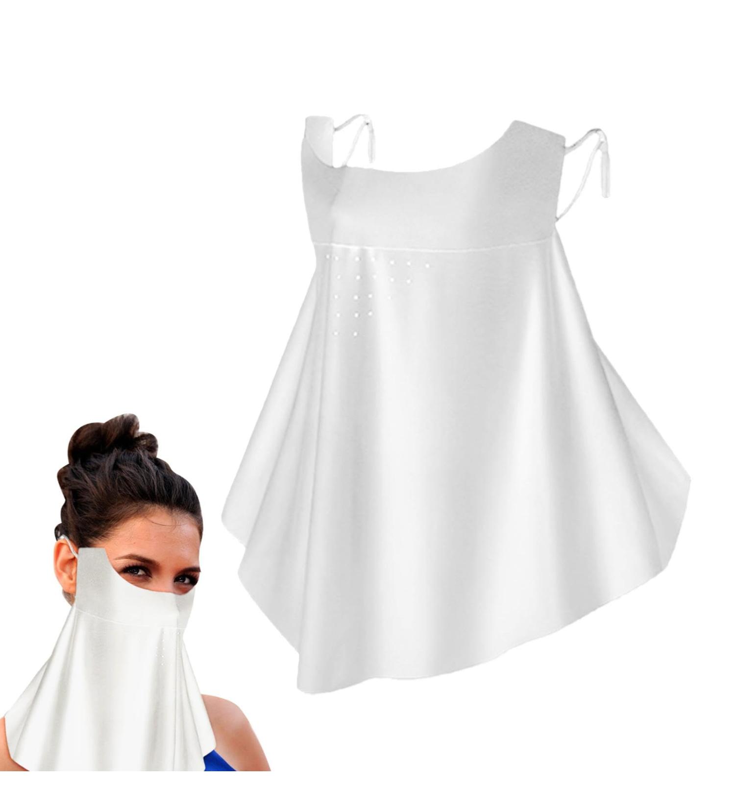 UV Protection Face Masque | Neck Gaiter SPF Sun Masque | Sun Face Cover Breathable Full Face Shield Face Scarf Cover Cooling Sunscreen Masque for Men Women White - Buy Online on GoSupps.com