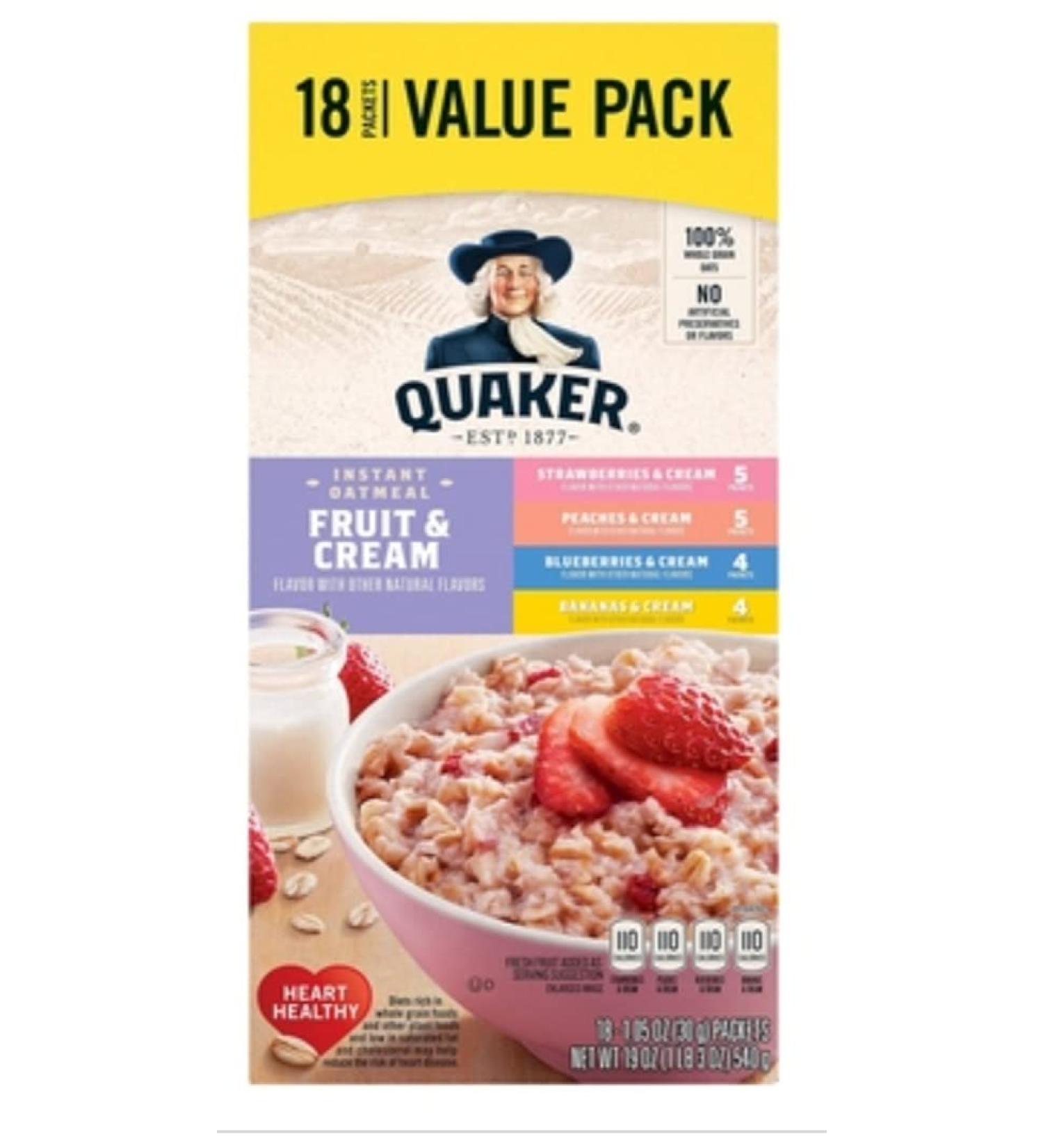 Fruit & Cream Instant Oatmeal Value Pack ( 18 packets)
