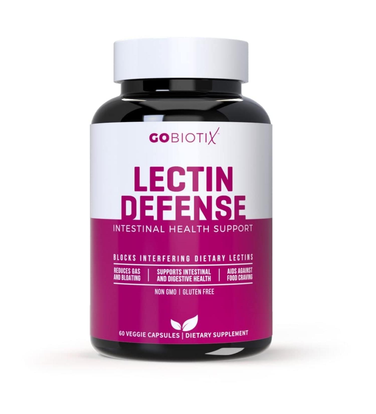 Lectin Defense by GoBiotix - Supports Intestinal Health and Immune System - Digestive Enzyme Supplement for Men and Women - Non-GMO & Gluten Free - 60 Caps - Buy Online on GoSupps.com