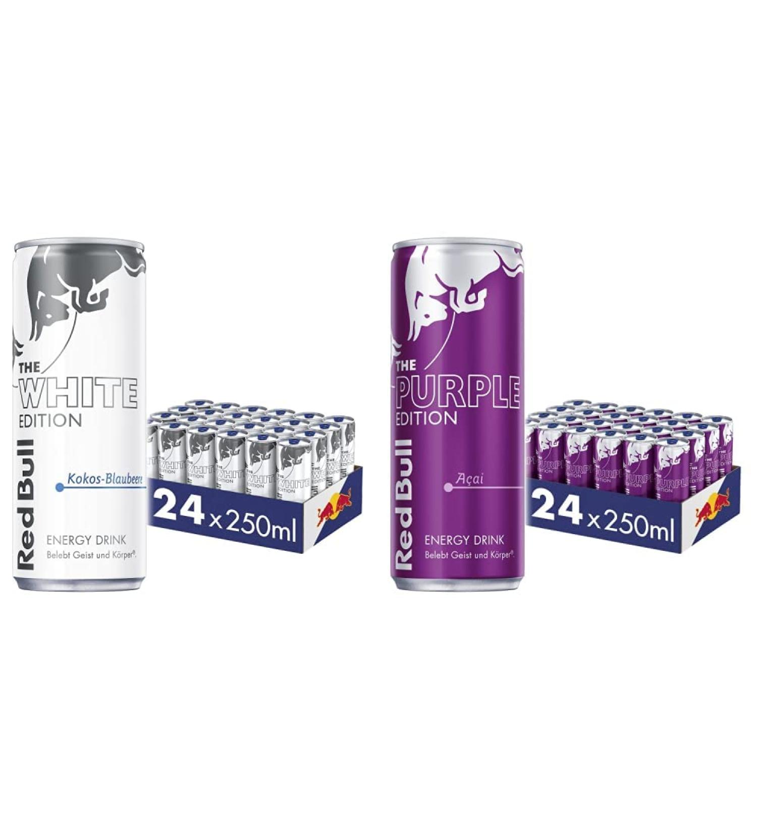 Buy Red Bull Energy Drink Set - White & Purple Editions (24 x 250ml) - International Shipping Available - Buy Online on GoSupps.com