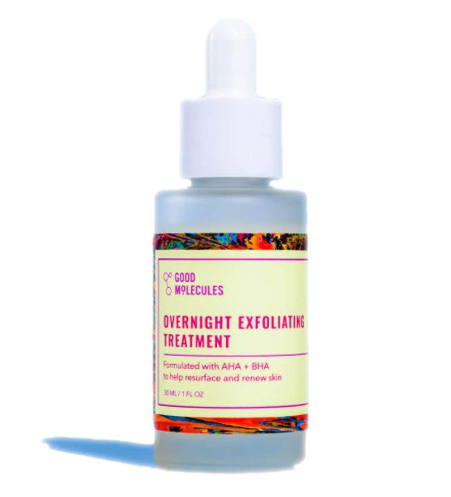 Good Molecules Overnight Exfoliating Treatment Serum 1 Oz! Formulated With Of 10% Alpha And Beta Hydroxy Acids! AHA Serum Smoothing Away Dead Skin Cells And Unclogging Pores For Radiant Skin!