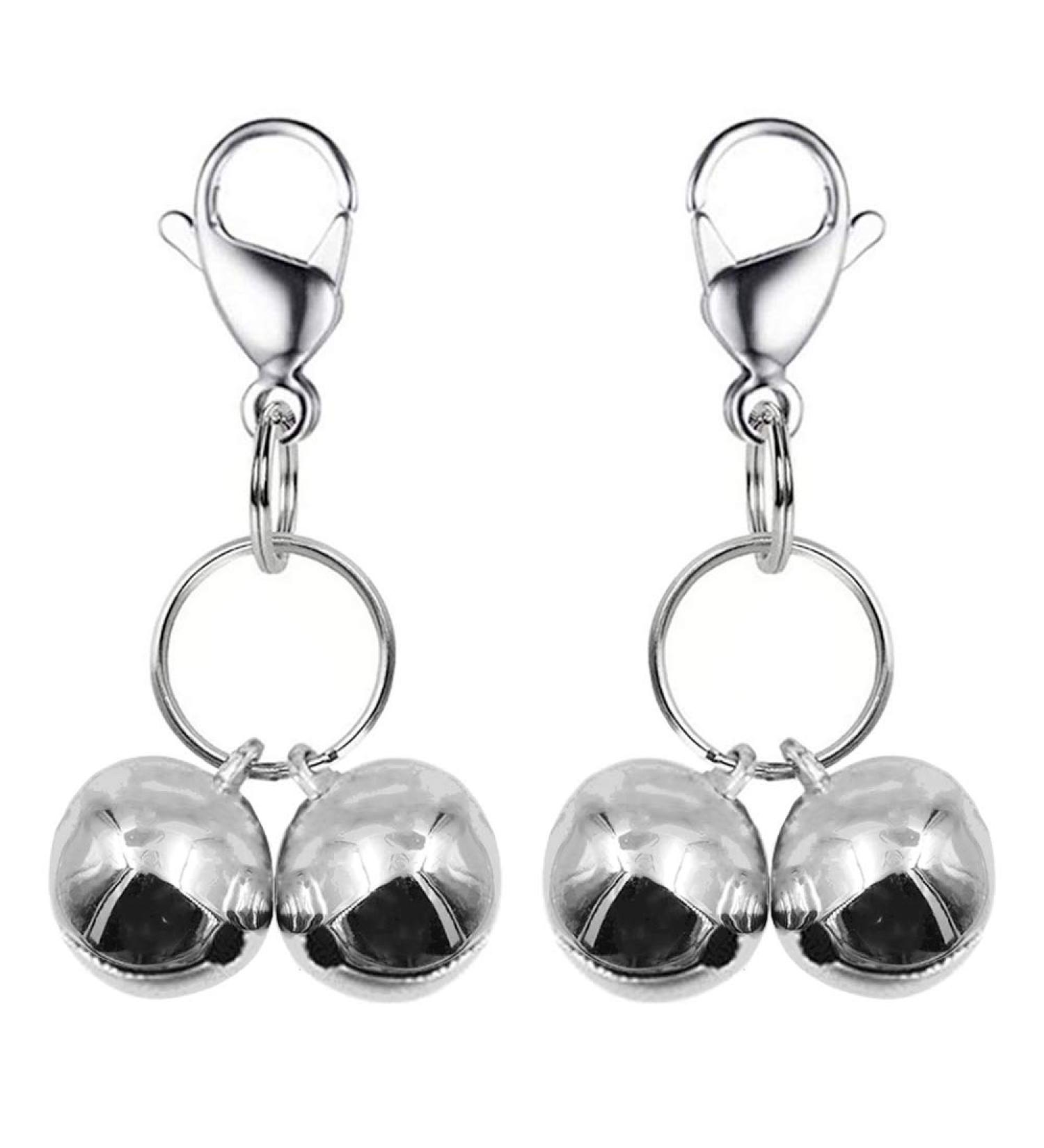 Ivia Pet Cat Bell Set for Dog Collar - 4 Sets Charm & Training Accessories Stainless Steel Clips X-Small Silver - Buy Online on GoSupps.com