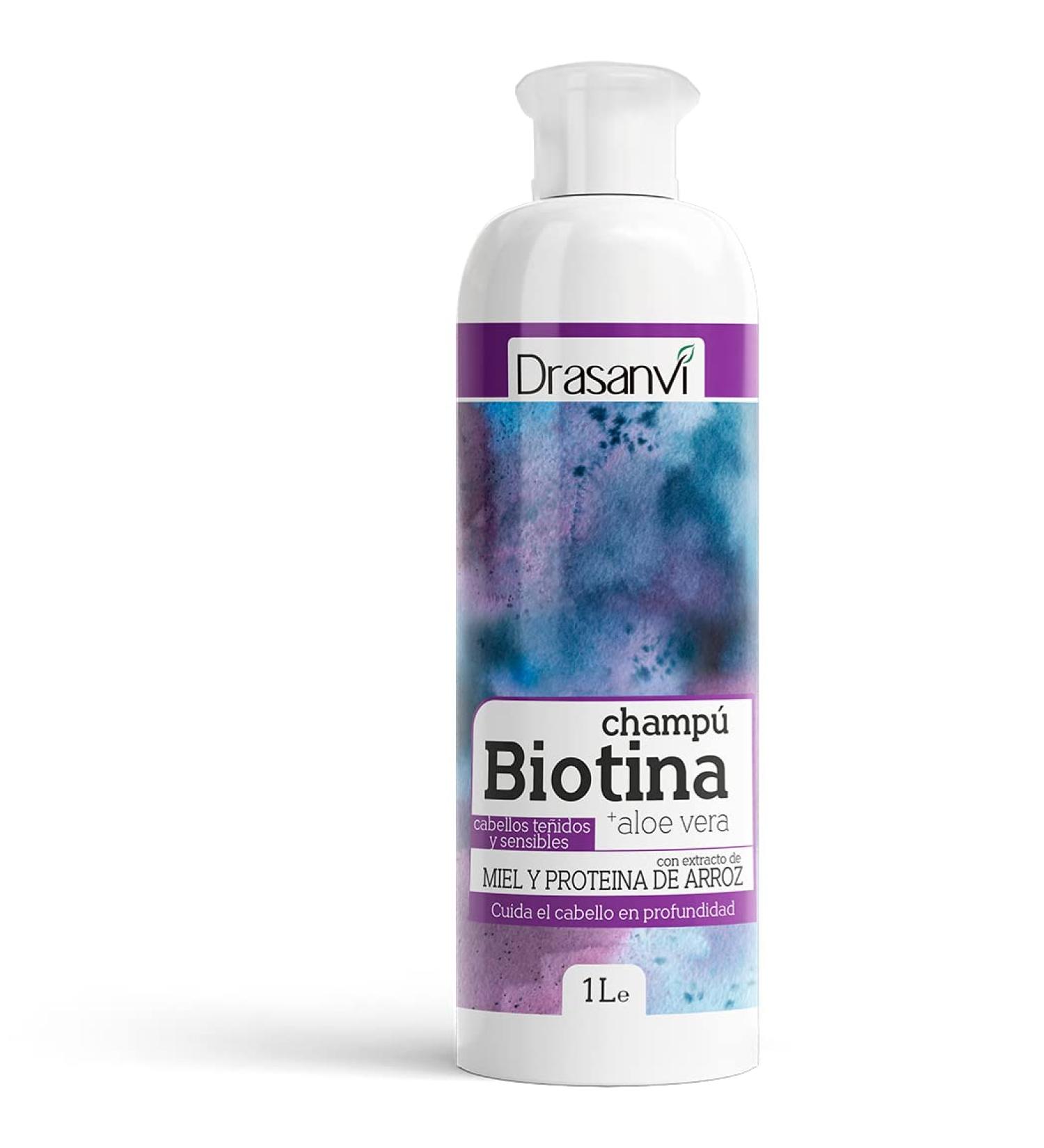 Drasanvi Biotina and Aloe Vera shampoo for colored and sensitive hair 1000 ml unique standard