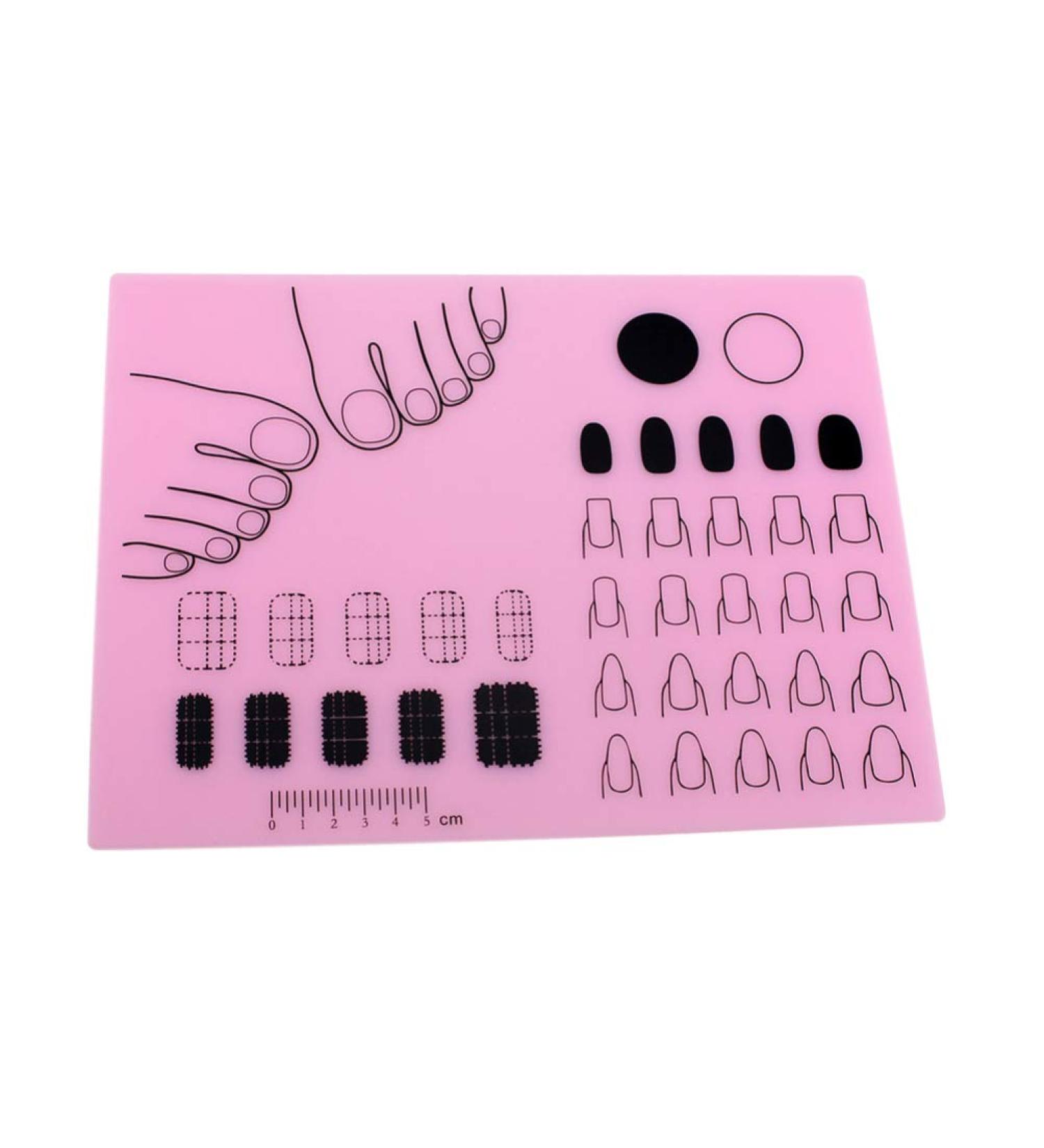 Minkissy Silicone Nail Tools Silicone Manicure Mat Washable Nail Polish Coloring Practice Pad Nail Art Stamping Mat Nail Practice Workspace Design Plate () Manicure Tools Pink - Buy Online on GoSupps.com