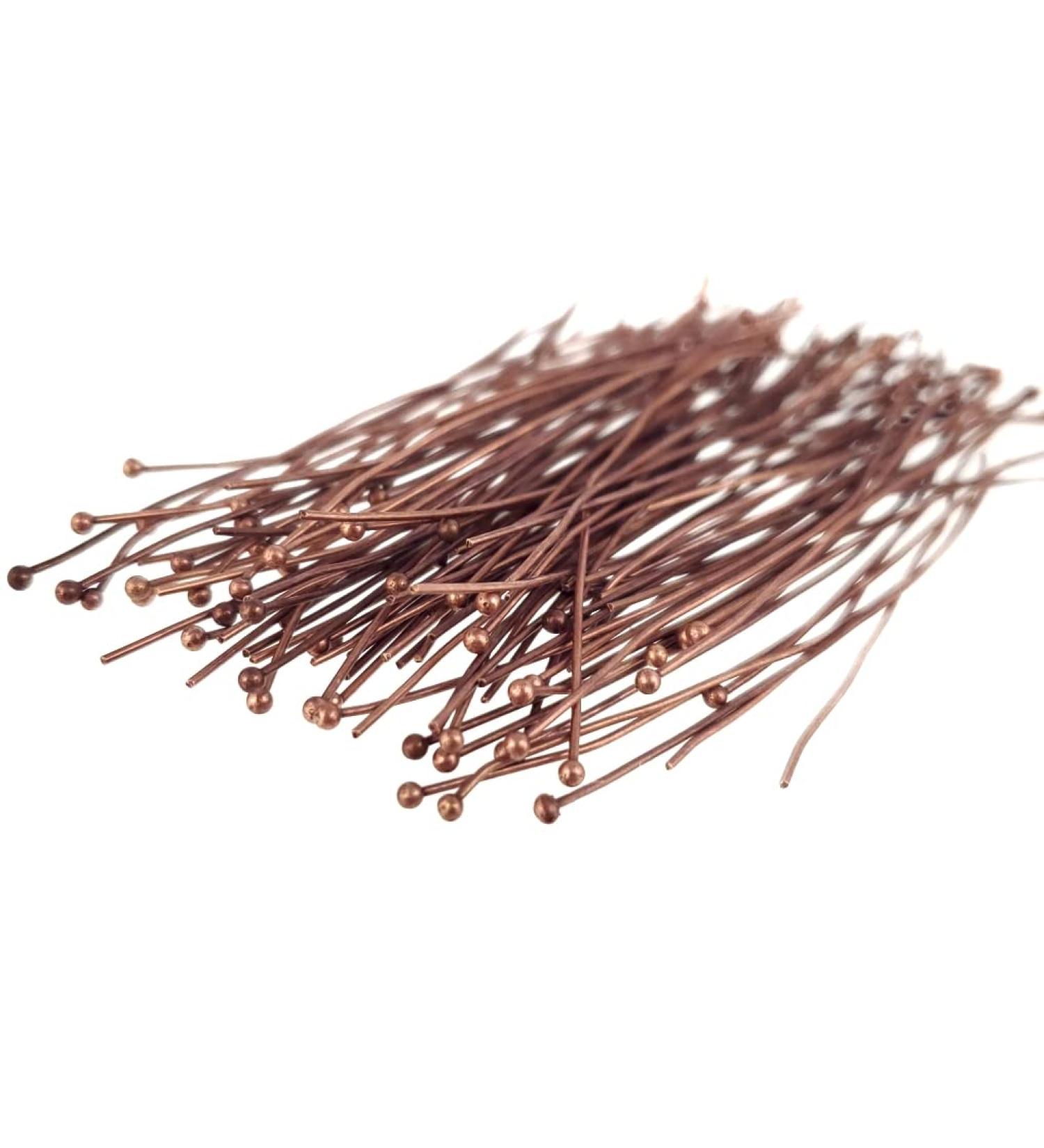 Sodacraft Antique Copper Brass Long Ball Head Pins for Jewelry Making  Earrings  Crafts - Hypoallergenic (70mmx21 Gauge) 3 Inch