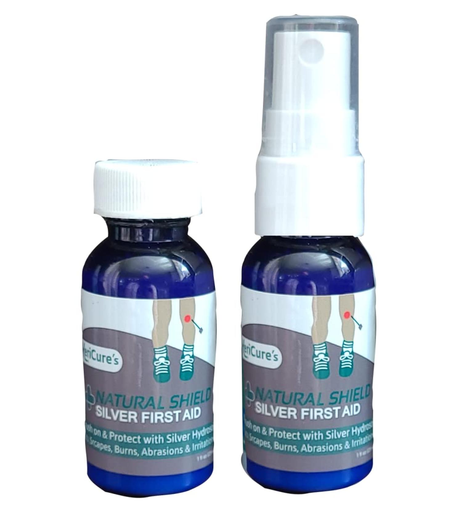 Natural Shield Silver First Aid 1oz Combo Pack - Brush on & Spray on Bandage for Cuts and Scrapes - Woman-Owned US Small Business - Buy Online on GoSupps.com