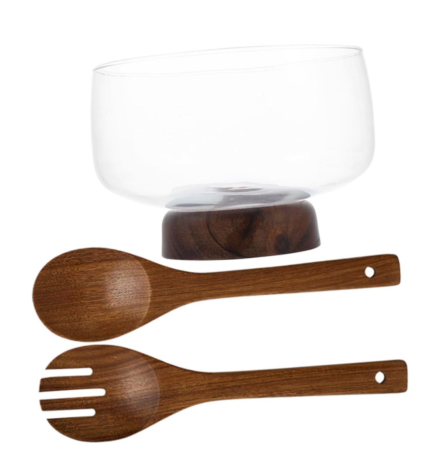 Alipis 1 Set Tableware Snack Clear Dessert Fruit Mixing Salad Fork Large Serving Spoon Storage Kitchen - Buy Online on GoSupps.com
