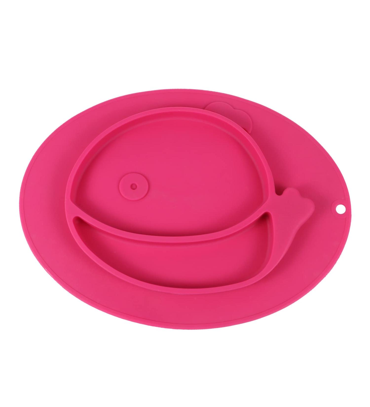 Toyvian Silicone Whale Plate Suction Plate for Babies - Red Silicone Dinner Plate with Suction Bowl - Baby Tableware Compartment Plate - 31.5x23.5cm - Buy Online on GoSupps.com