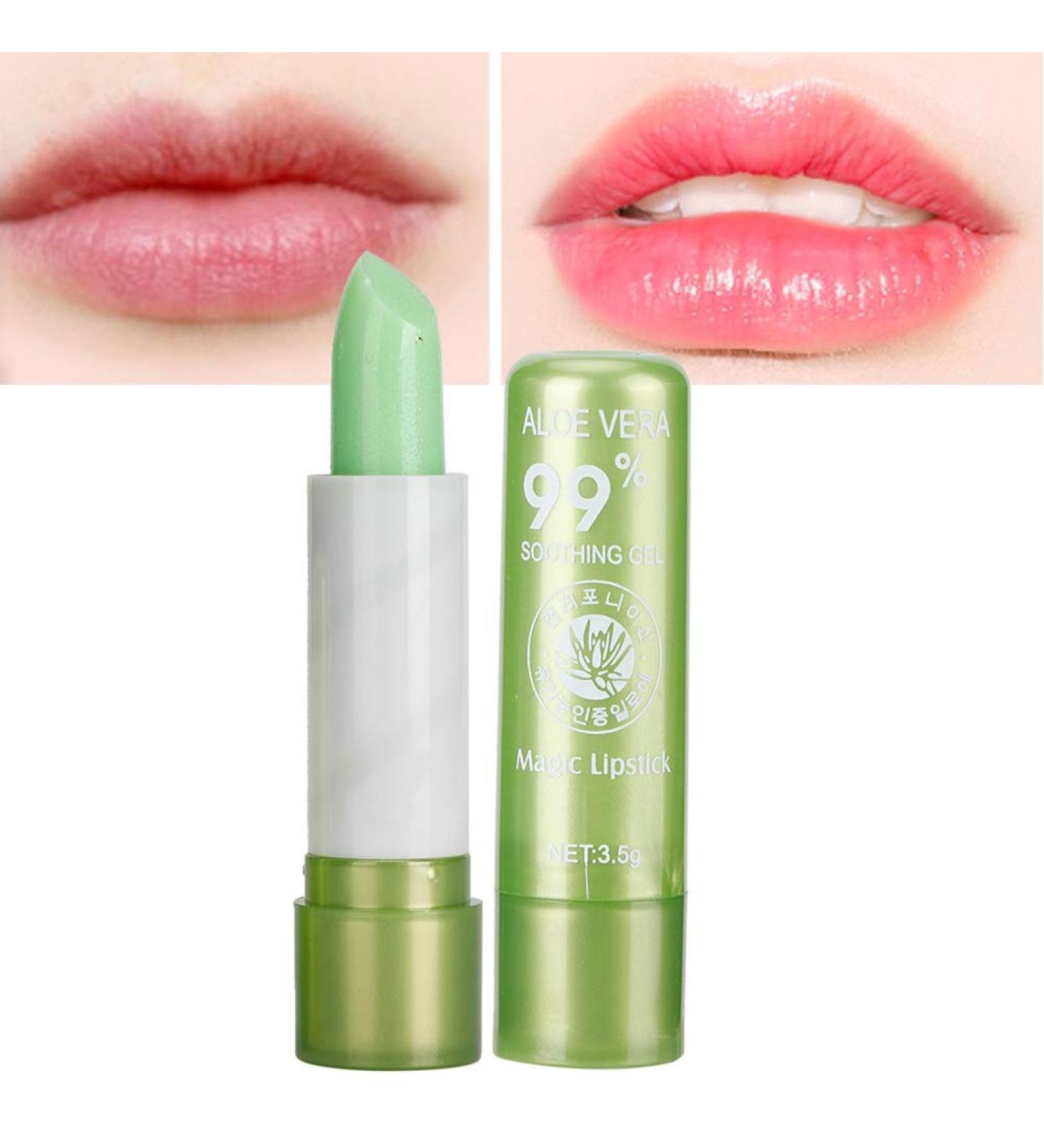 Moisturizing Aloe Vera Lip Balm | Organic Color Changing Lip Care Stick for Long-Lasting Glow - Buy Online on GoSupps.com