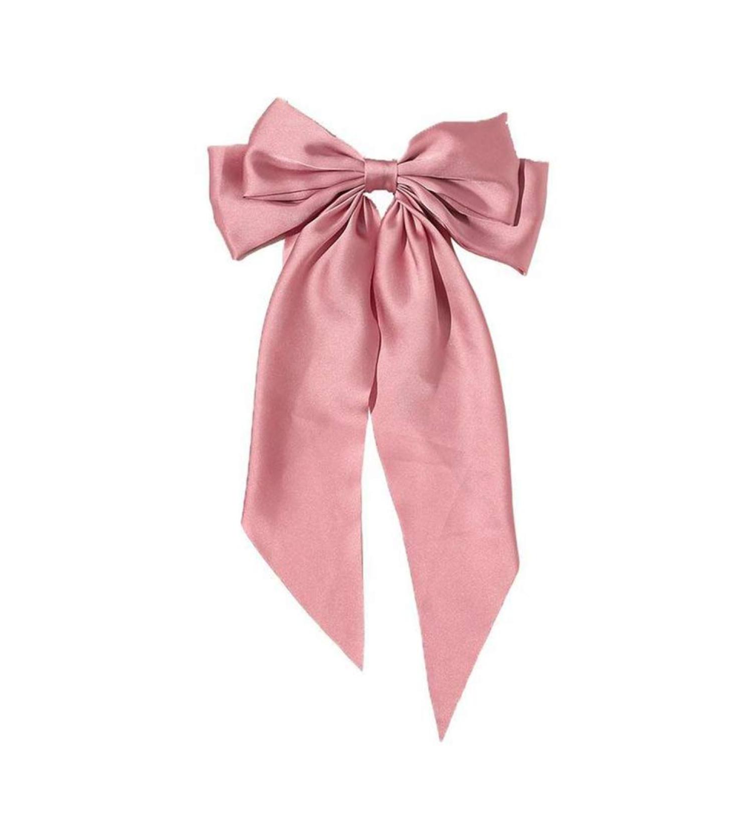 Vintage Satin Bow Ribbon Hairclip Hairpin for Women (Pink) - Buy Online on GoSupps.com