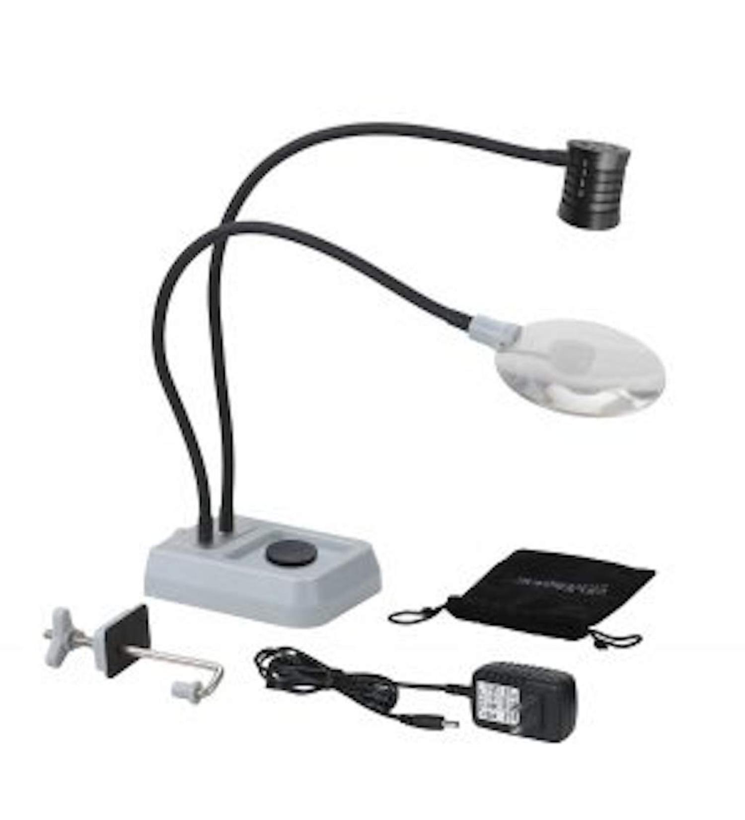 Alert FTL130 LED Fly Tie Light with Magnifier, Black, Gray