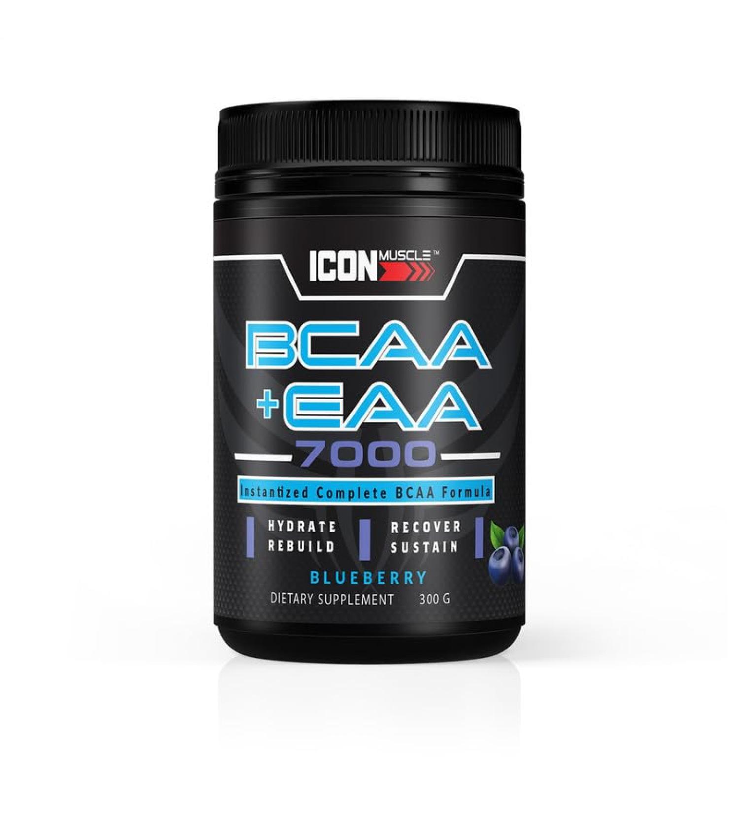 Icon Muscle BCAA + EAA | Essential Amino Acid | Branch Chain Amino Acids | Supplement Powder | Muscle Recovery | Hydration | Post Workout | Muscle Strength | Men & Women | 30 Servings