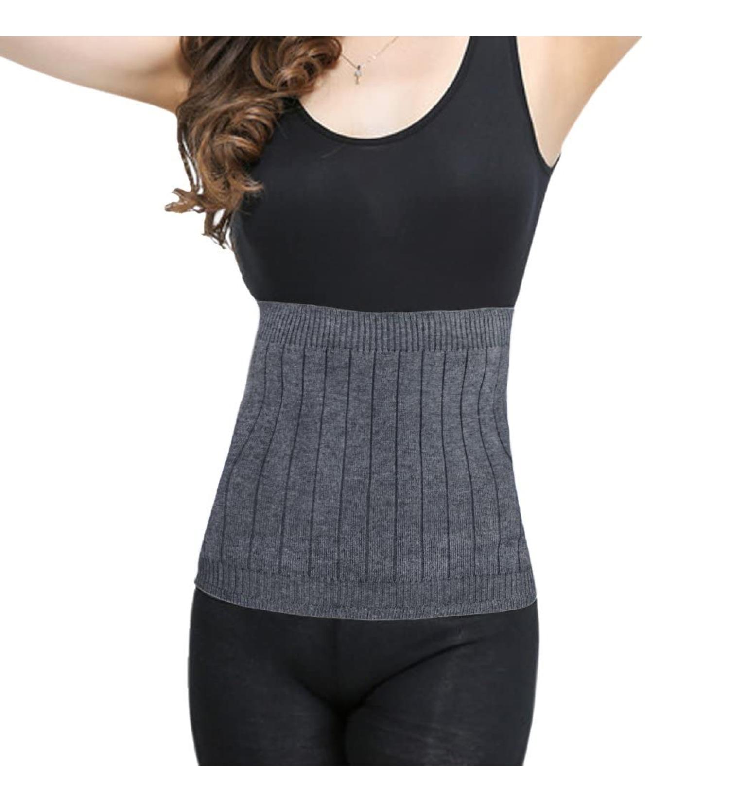Buy Thermal Cashmere Waist Warmer Belt | Rheumatic Pain Support for Adults & Elders | Winter Kidney Binder & Stomach Wrap - Size L (Waistline 37-43) - Grey - Buy Online on GoSupps.com