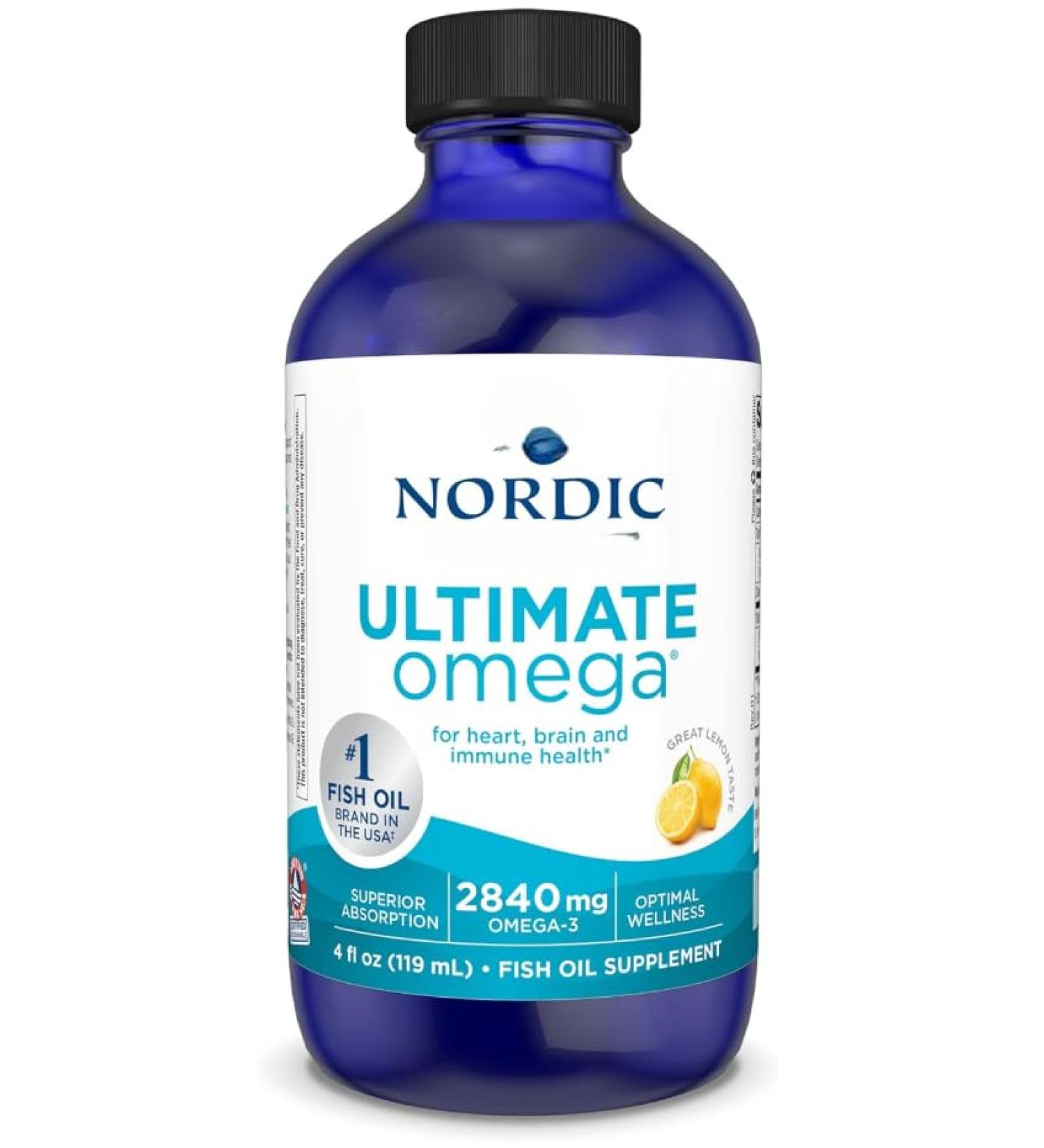 Nordic's Ultimate Omega Fish Oil 2840 mg Lemon Flavor 119 ml - Buy Online on GoSupps.com