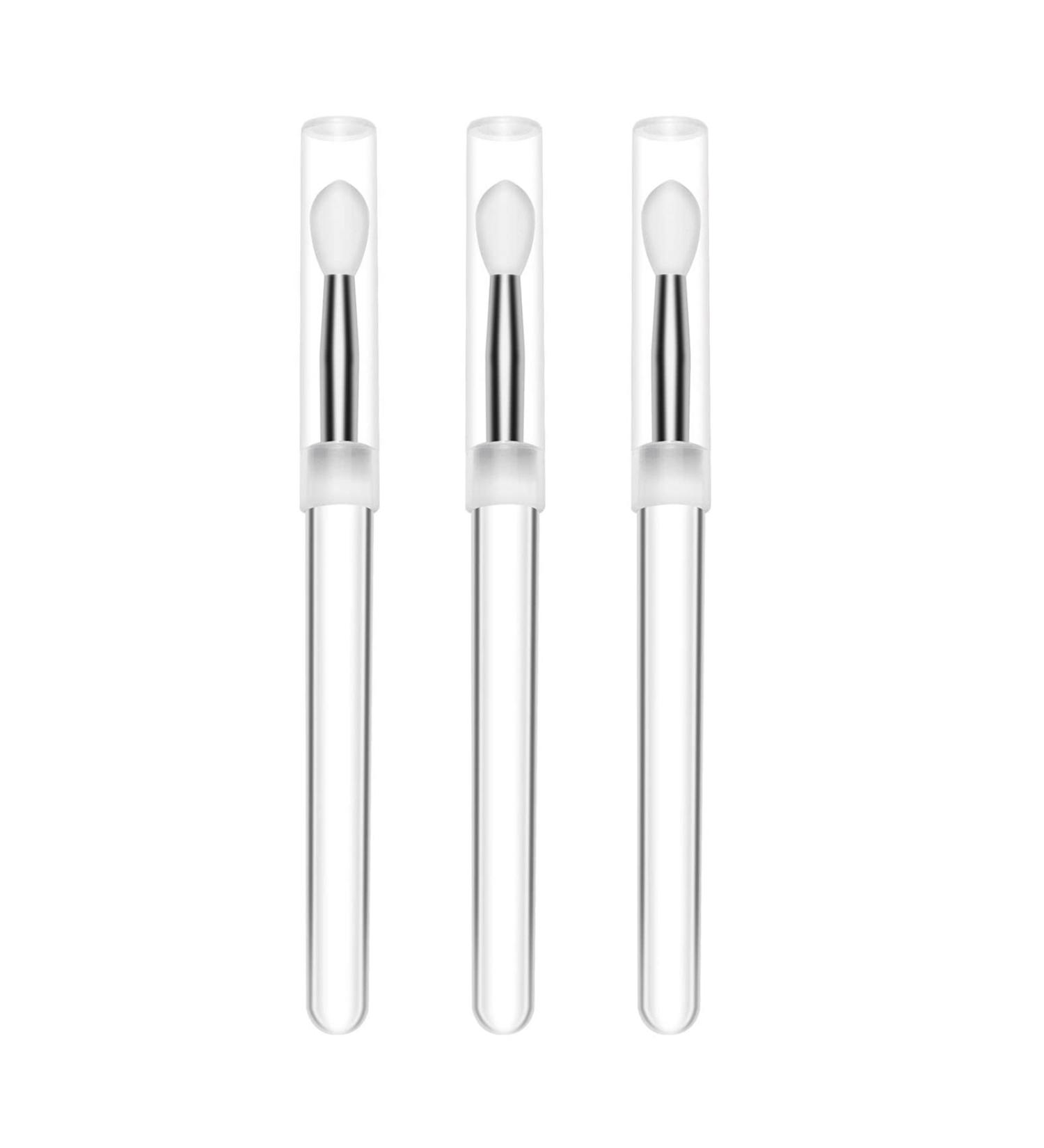 Silicone Lip Brushes With Transparent Handles And Cap Lip Applicators Brush For Cream Lip Eyeshadow And Lipstick Crystal Makeup Brushes Set - Buy Online on GoSupps.com