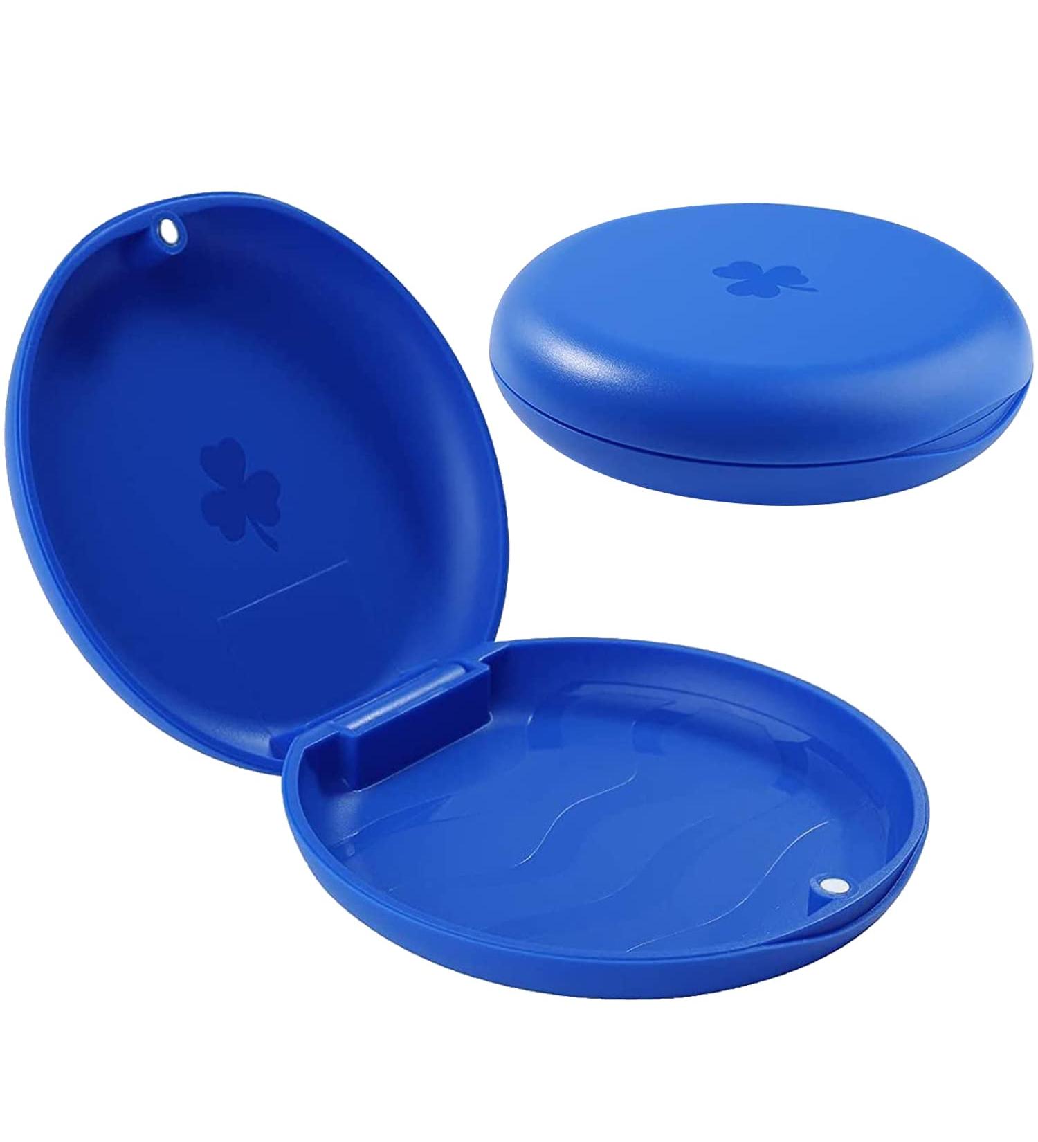 BICASUU (2 Pack) Retainer Case Solid Orthodontic Retainer Case (Blue) - Buy Online on GoSupps.com