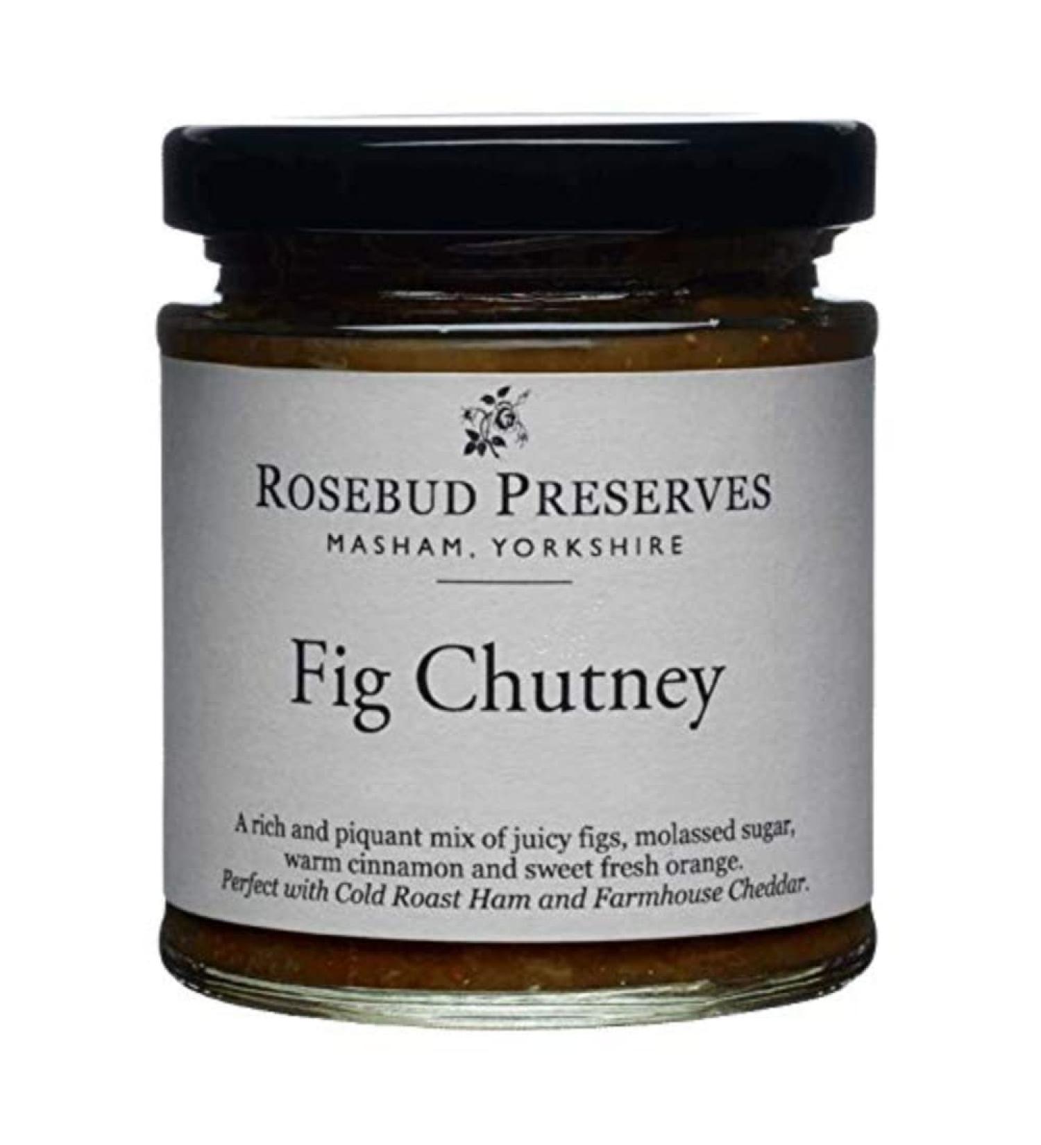 Rosebud Preserves | Fig Chutney | Dark and Rich | Fresh Raw Ingredients | Vegan and Vegetarian | Prepared by Hand | Tasty Treat | 198 g