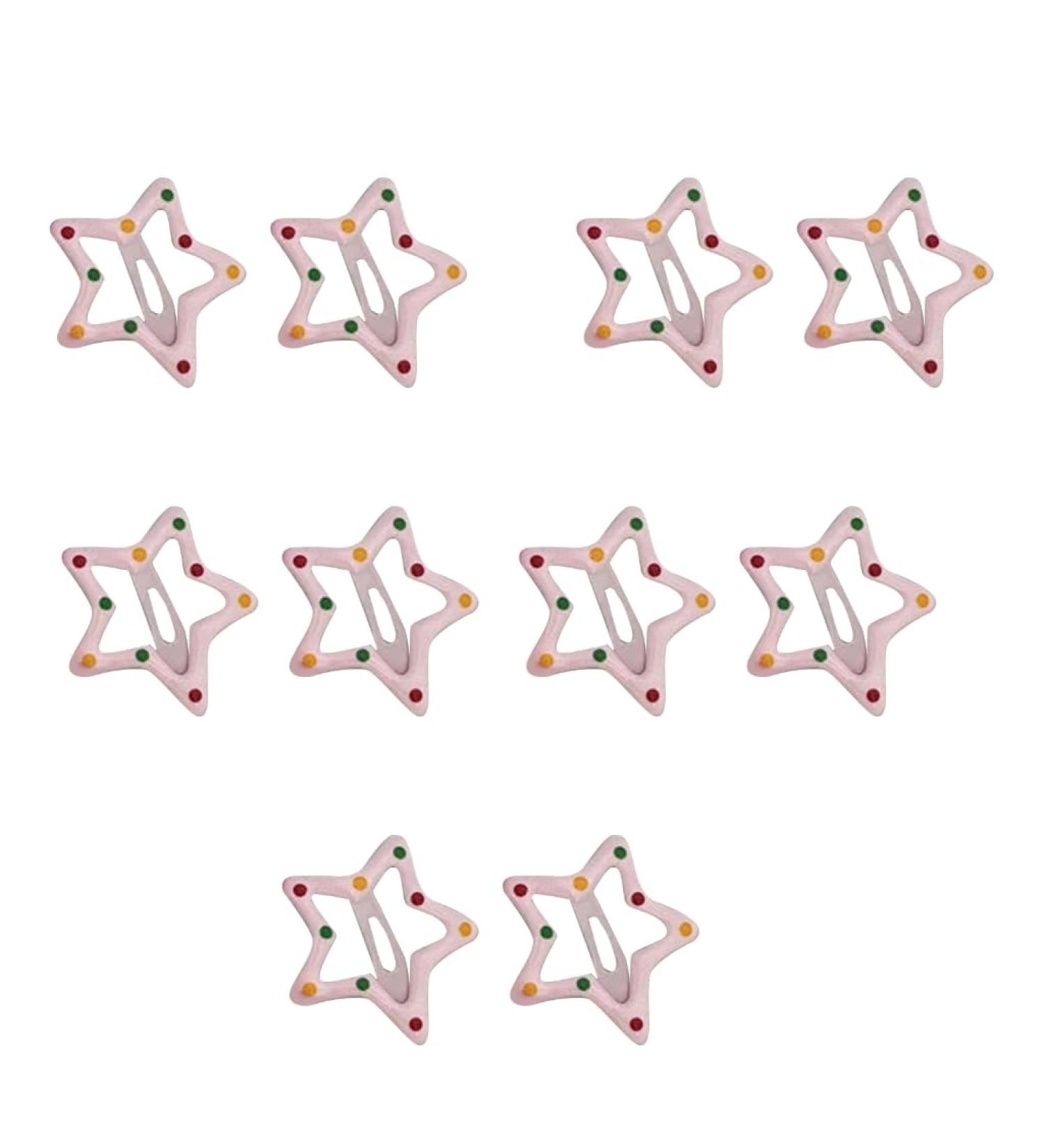 hgnxa 5 pairs Hair Clip Star Snap Clip For Girl Star Hair Clip For Kid Star Barrettes Bangs Clip Side Clip Star Hairpin Light pink - Buy Online on GoSupps.com
