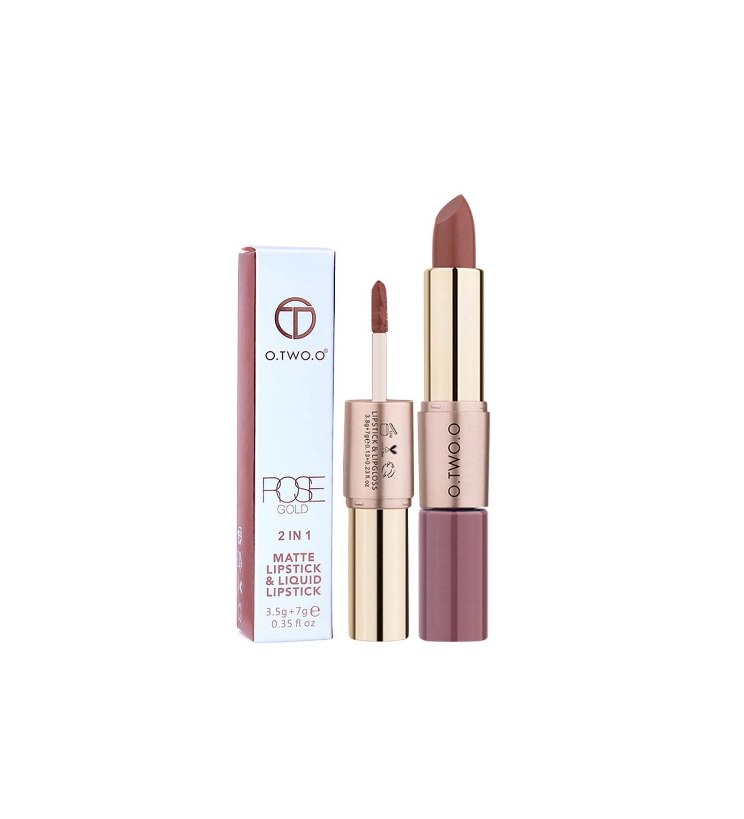 Nude Matte Lipstick & Liquid Lip Gloss 2-in-1 | Longwear High Pigment Creamy Finish - Perfect for All Skin Tones - Buy Online on GoSupps.com
