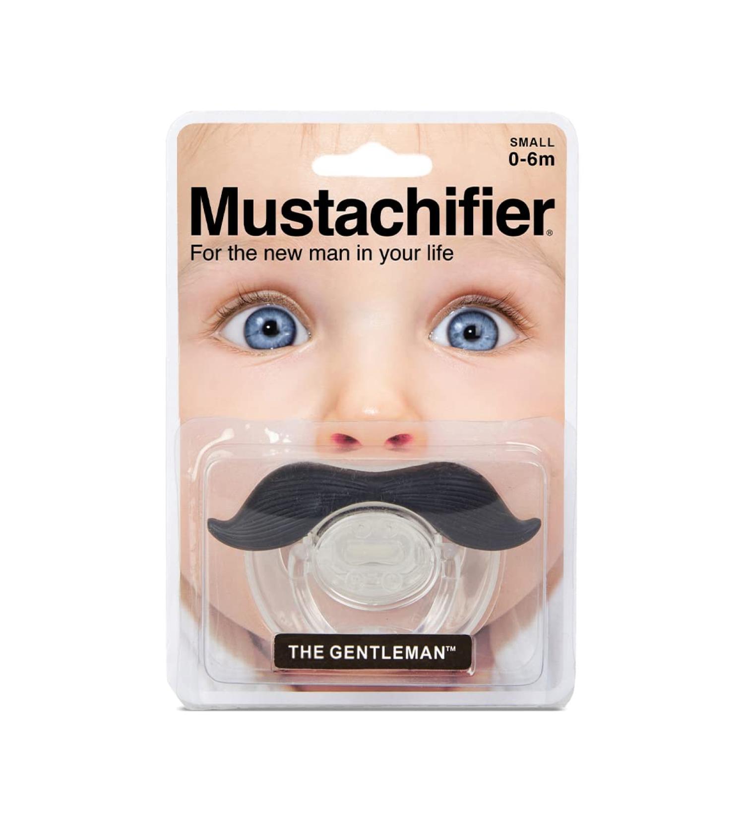 Hipsterkid Mustachifier Pacifier 0-6 Months | BPA-Free Orthodontic Silicone Nipple | Gentleman Black Mustache Binkies for Babies, Newborns & Infants - Buy Online on GoSupps.com