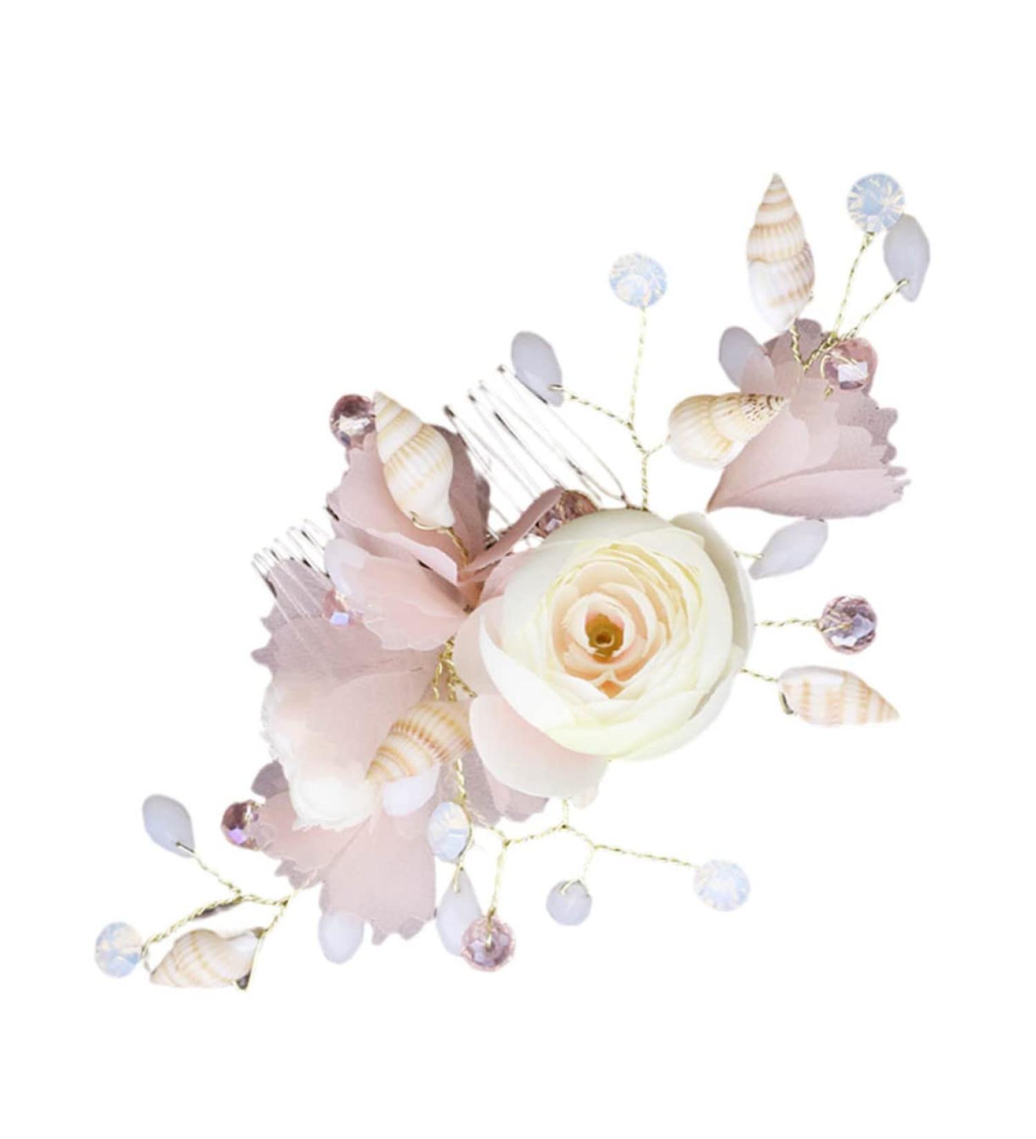 DOITOOL Bridal Hair Comb Hanfu Headwear Womens Hair Clips Hair Rhinestone Flower Hair Insert Comb Prom Hair Accessories Tiara Wedding Flowers Bride Zircon Pink The Flowers - Buy Online on GoSupps.com