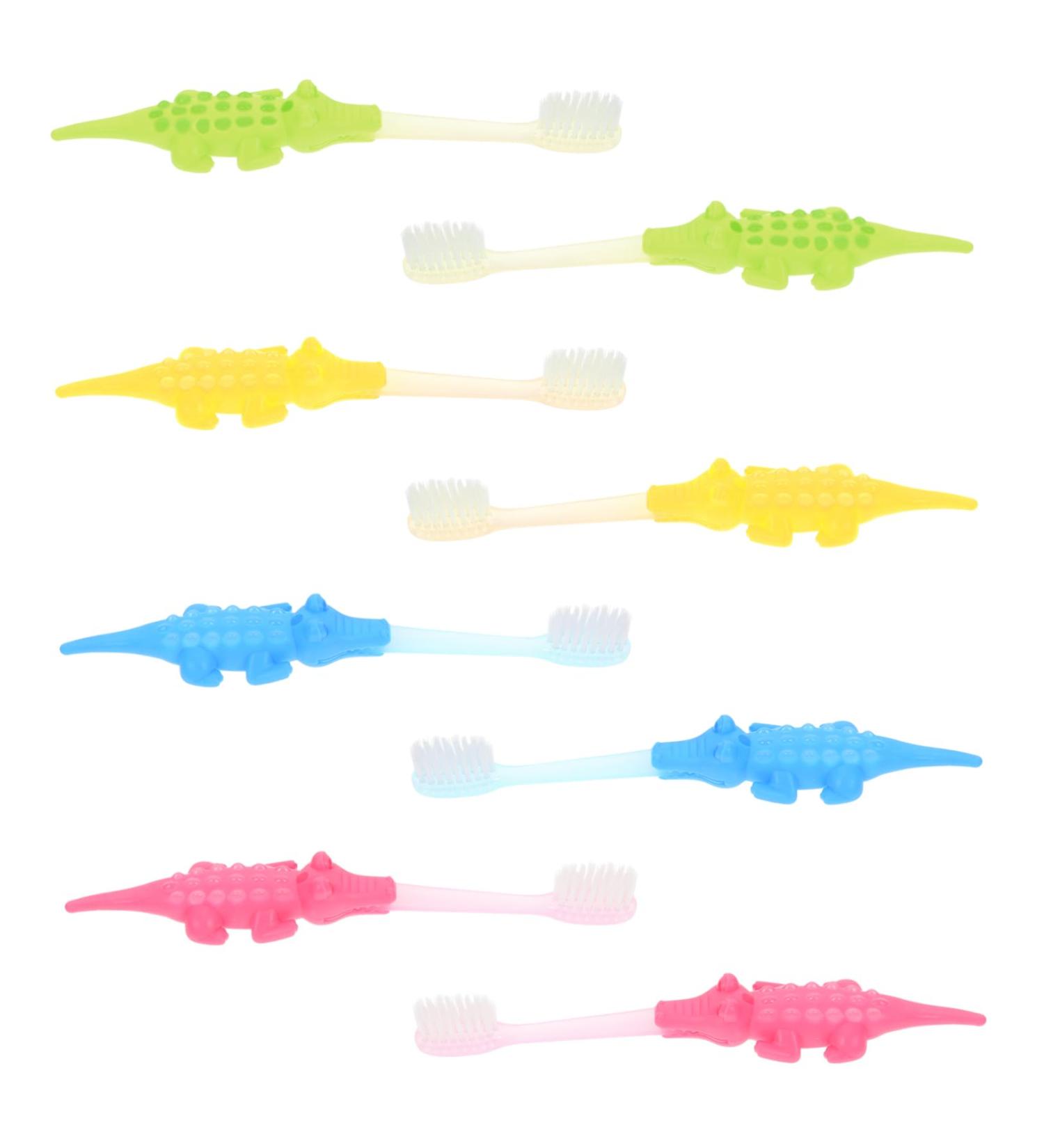 Magiclulu 8 Pack Crocodile Toothbrushes for Kids - Soft Bristles Fun Design Perfect Children's Dental Care - Buy Online on GoSupps.com