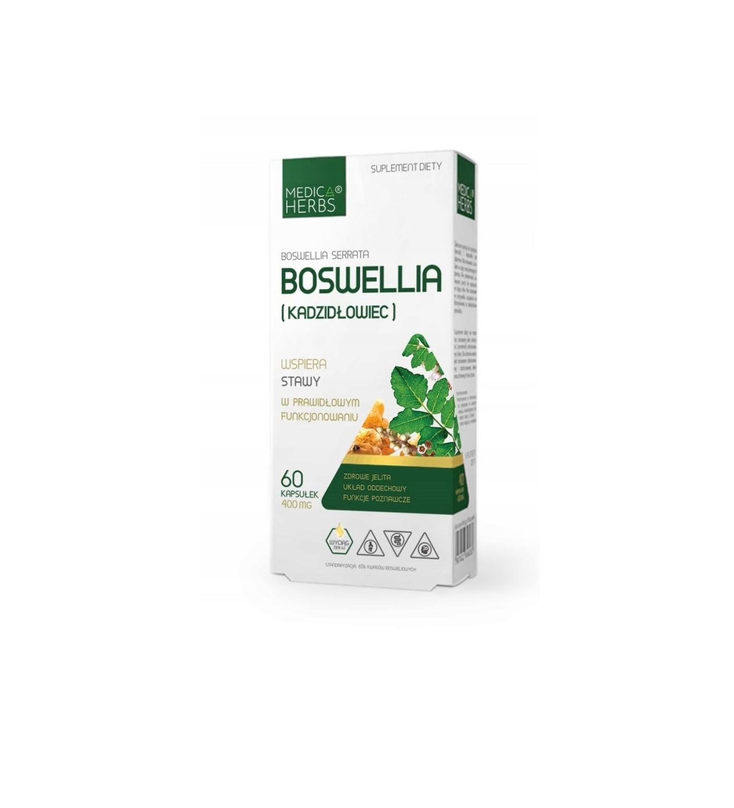 Medica Herbs Boswellia Serrata - Sugar-Free Dietary Supplement - 60 Pure Capsules for Healthy Digestion - Buy Online on GoSupps.com