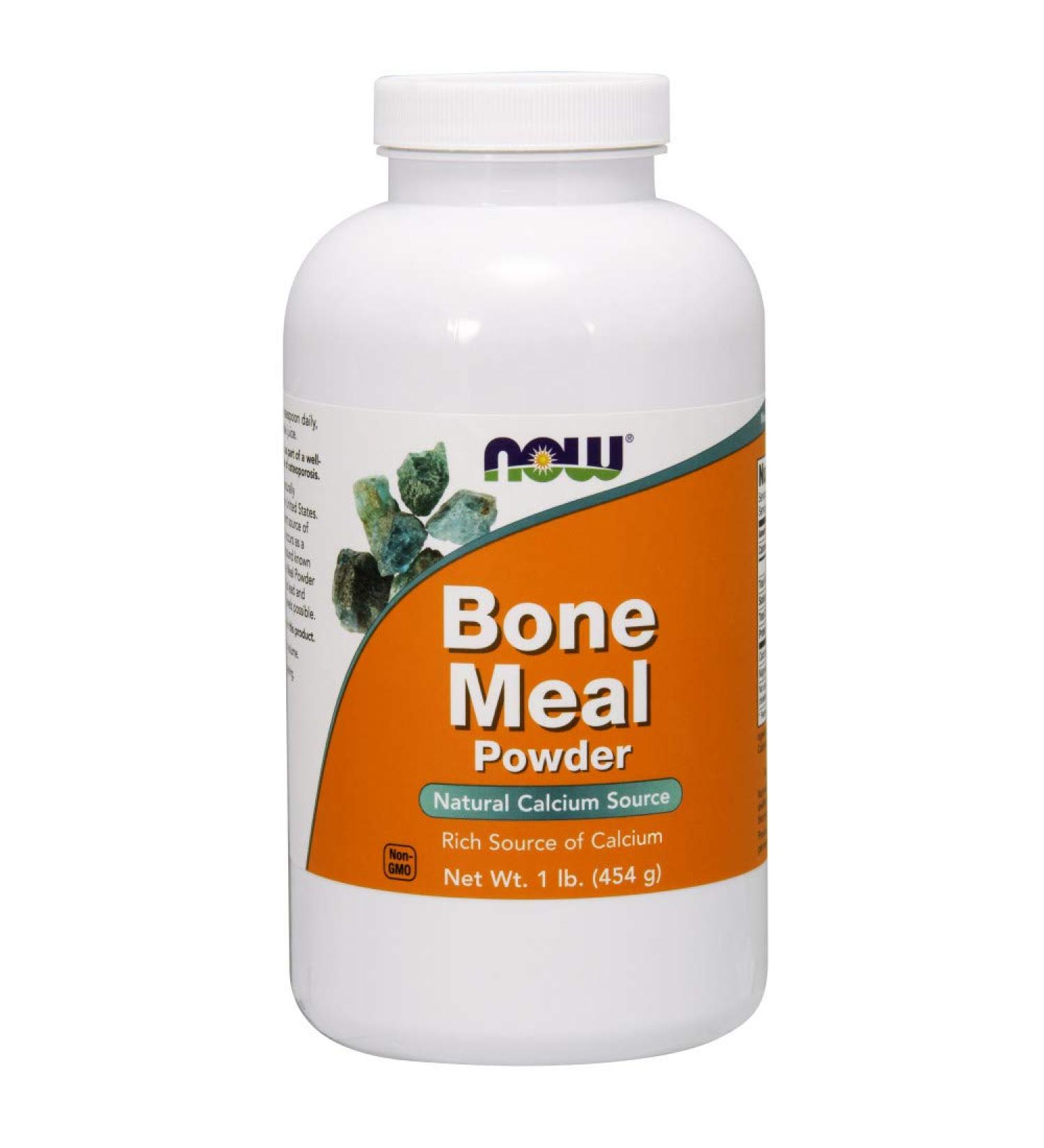 Now Foods Bone Meal Powder 1 lb (454 g) - High-Quality Calcium & Nutrient Supplement - Buy Online on GoSupps.com