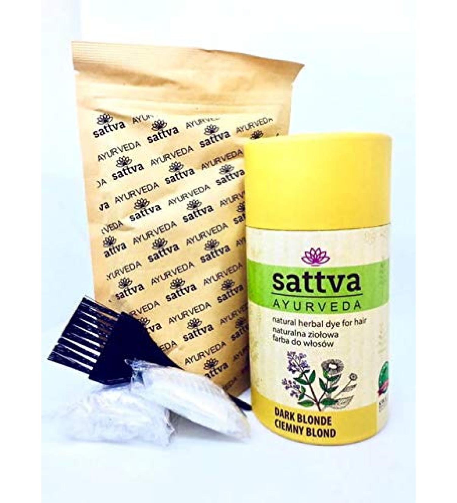 Sattva Ayurveda SATTVA_Natural Herbal Dye for Hair naturalna zio owa farba do w os w Dark Blonde 150g