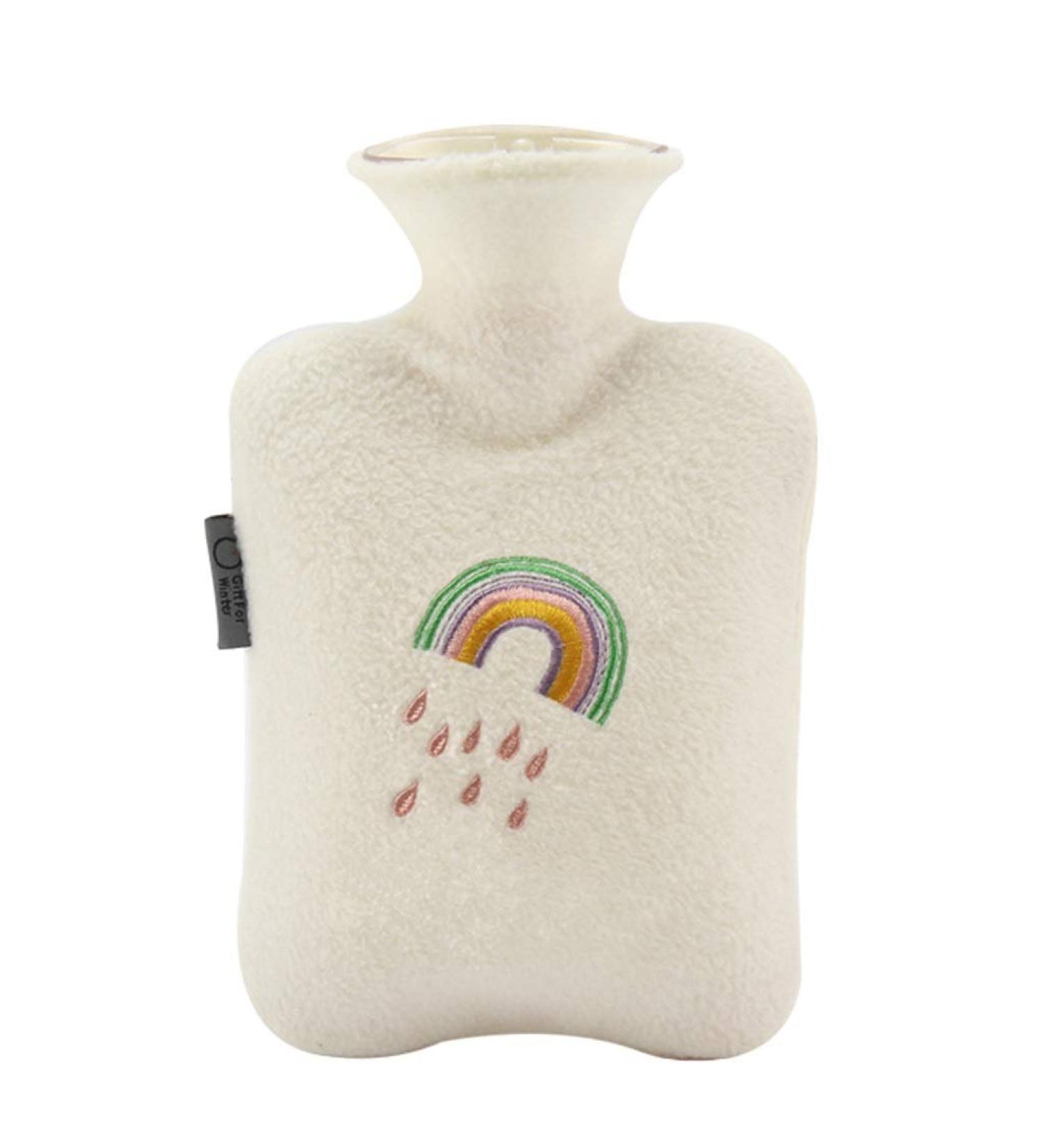 MAIES Classic Hot Water Bottle - Portable Heat Relief with Soft Fleece Cover | Long-Lasting Comfort for Pain Relief - Buy Online on GoSupps.com